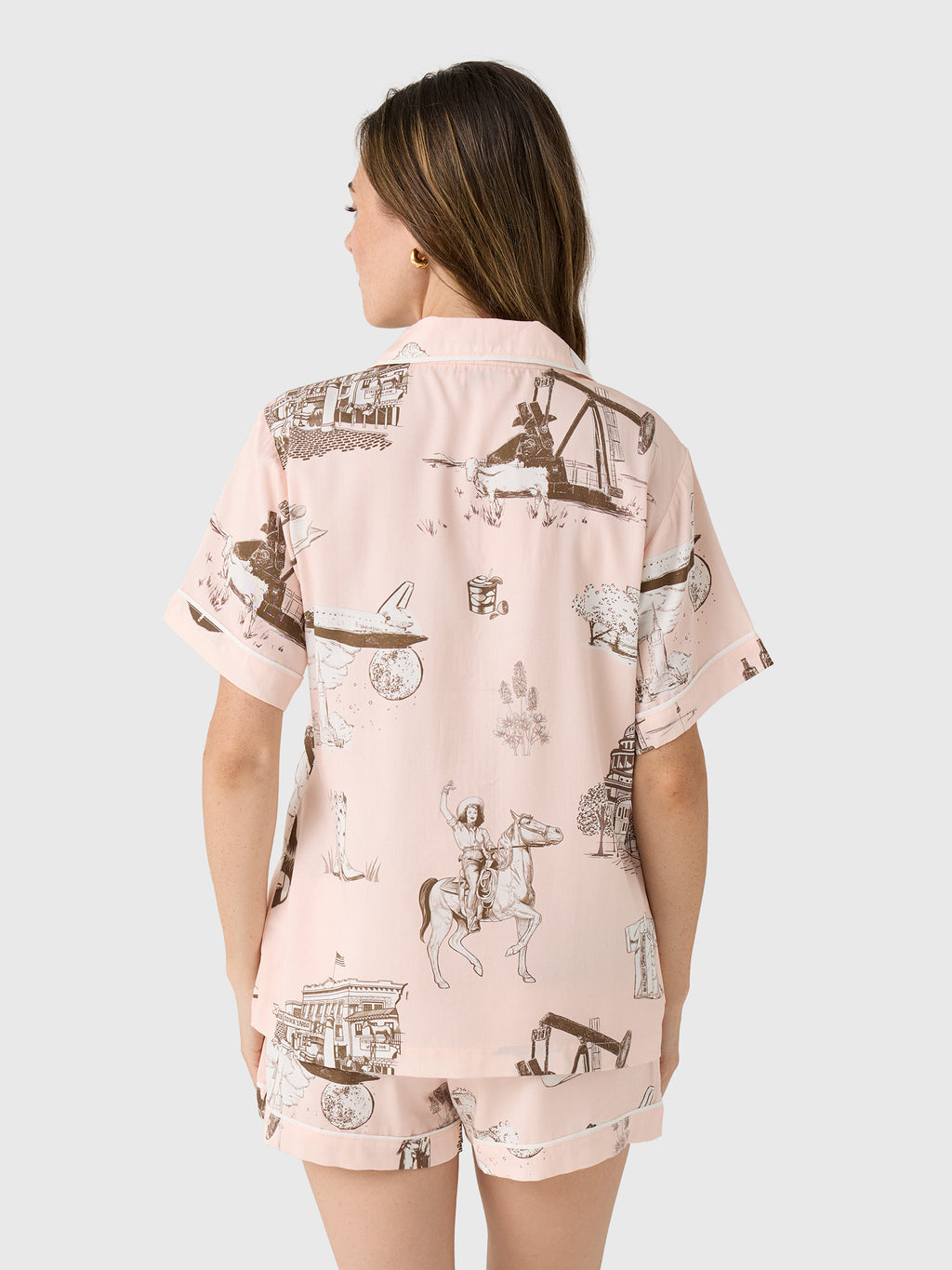 Katie Kime Women's Texas Toile Pajama Set - Saint Bernard