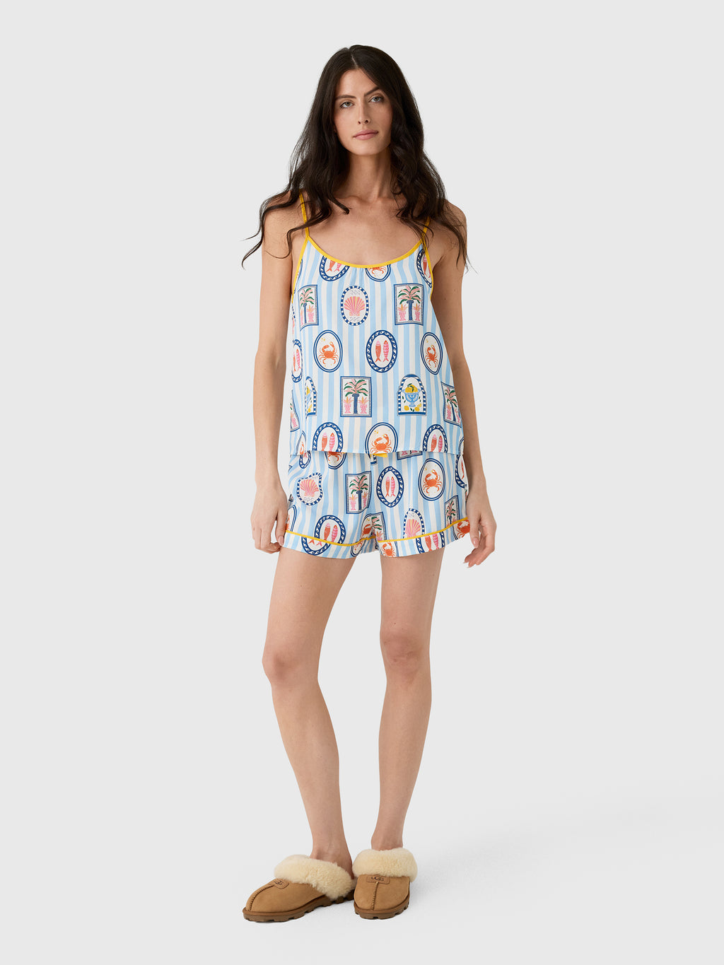 Katie Kime Women's Cape Cod Cami Pajama Set - Saint Bernard