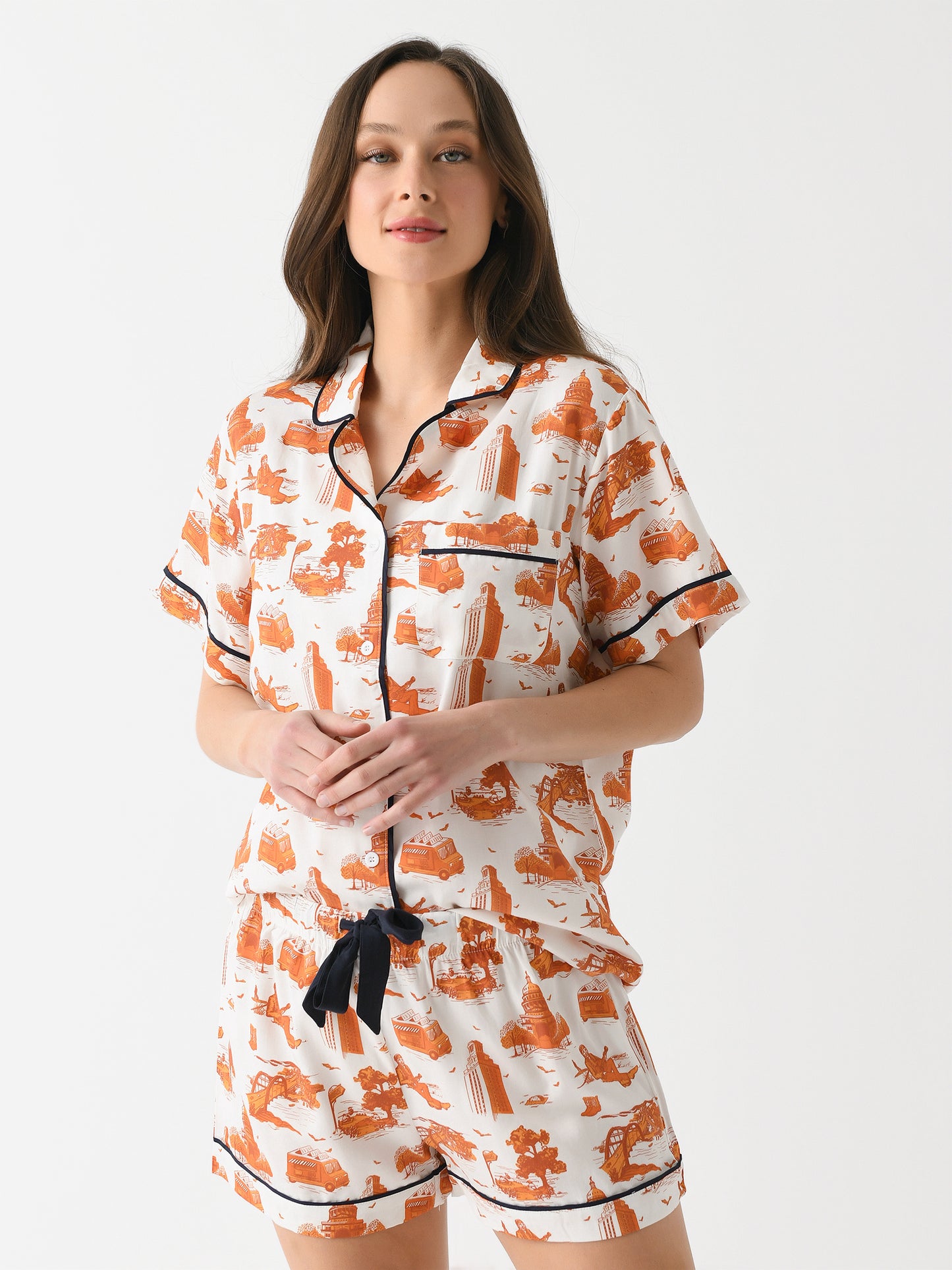 Katie Kime Women's Austin Toile Pajama Set - Saint Bernard