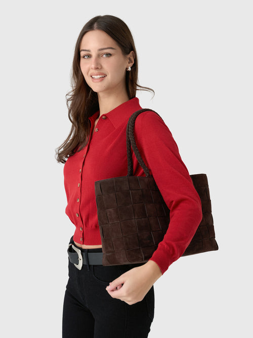 Loeffler Randall Klara Woven Suede Tote