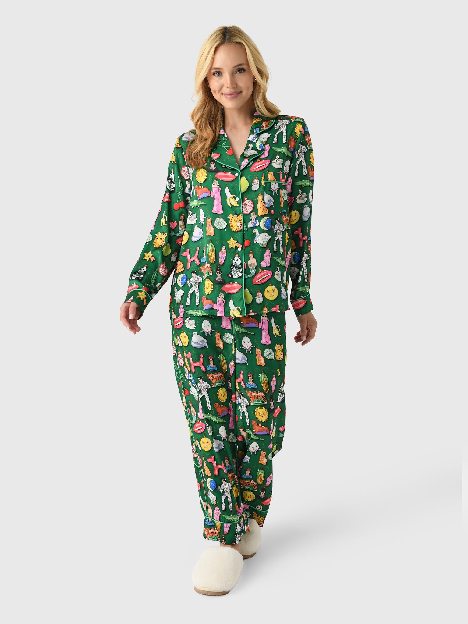 Karen Mabon Women's Christmas Baubles Pajama Set - Saint Bernard