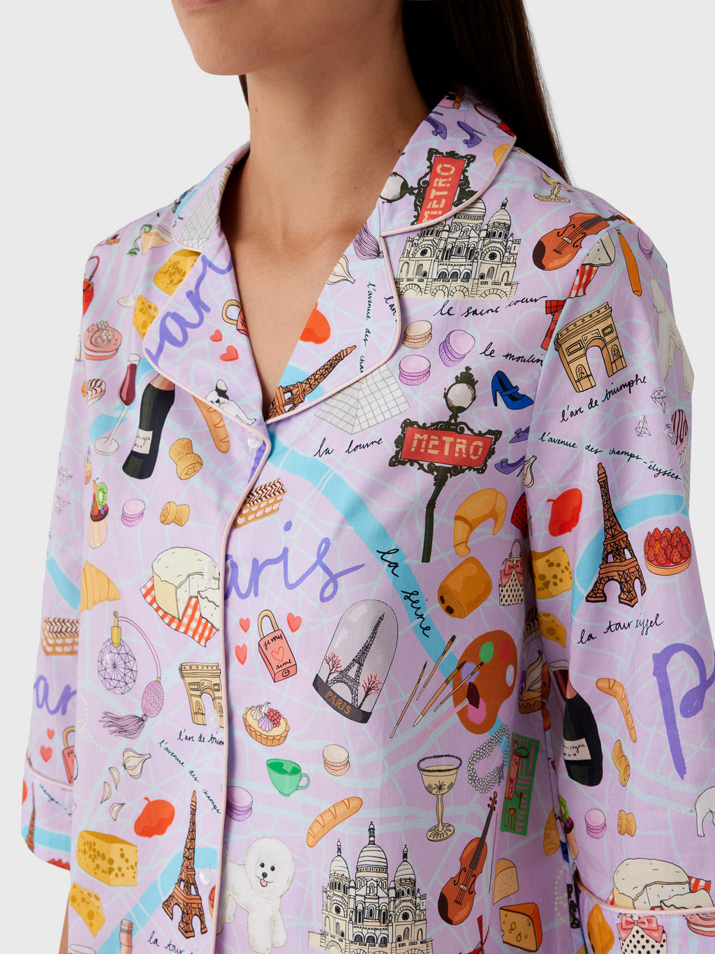 Karen Mabon Women's City Of Love Pajama Set - Saint Bernard