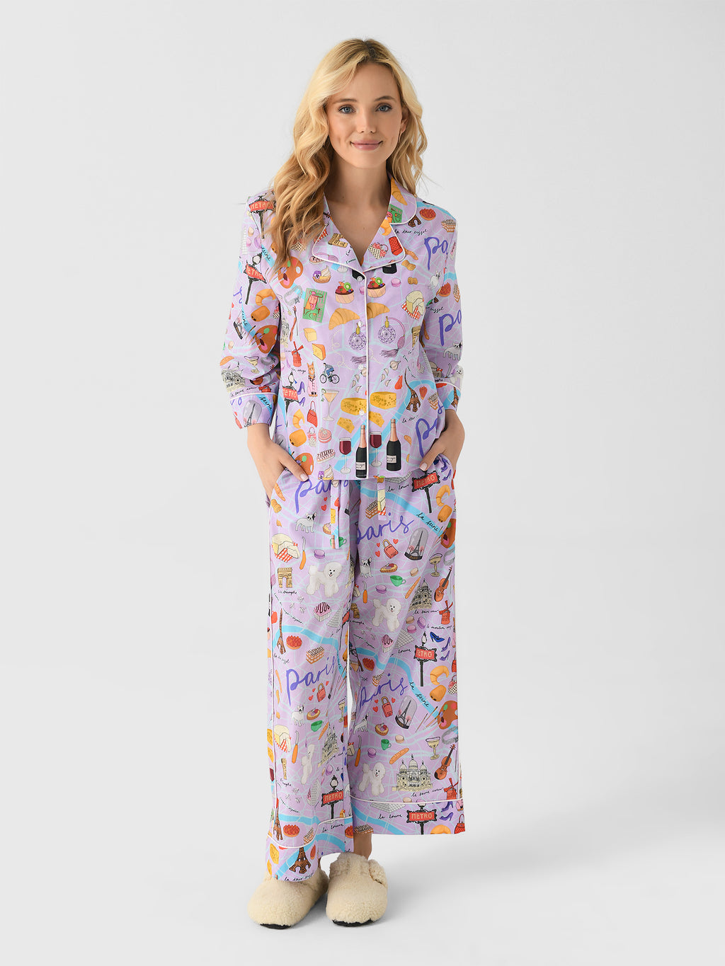 Karen Mabon Women's City Of Love Pajama Set - Saint Bernard