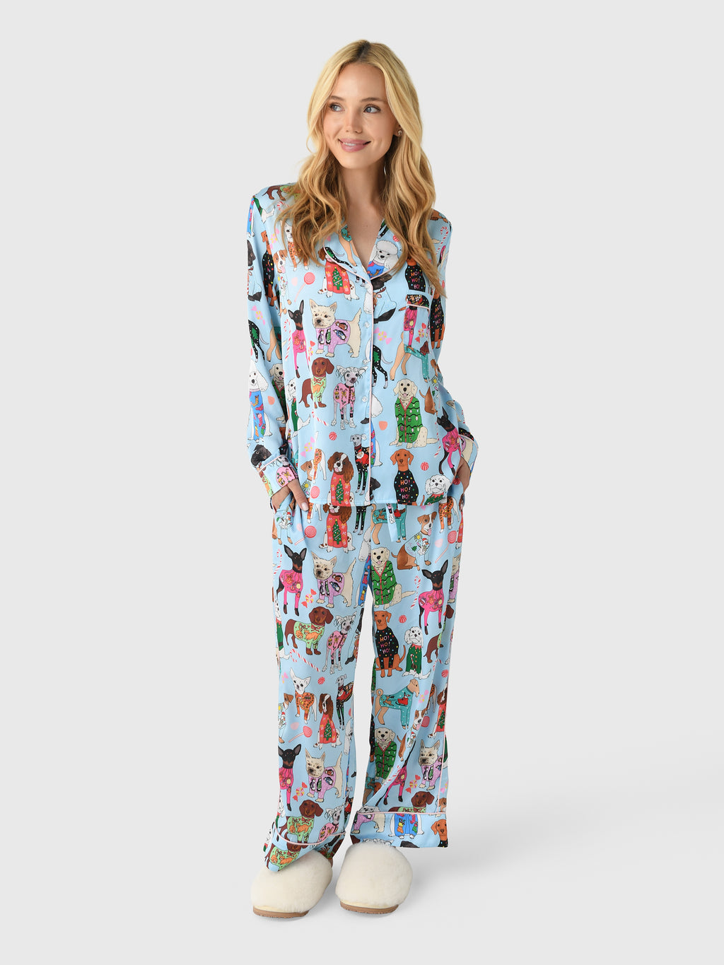 Karen Mabon Women's Christmas Jumper Dogs Pajama Set - Saint Bernard