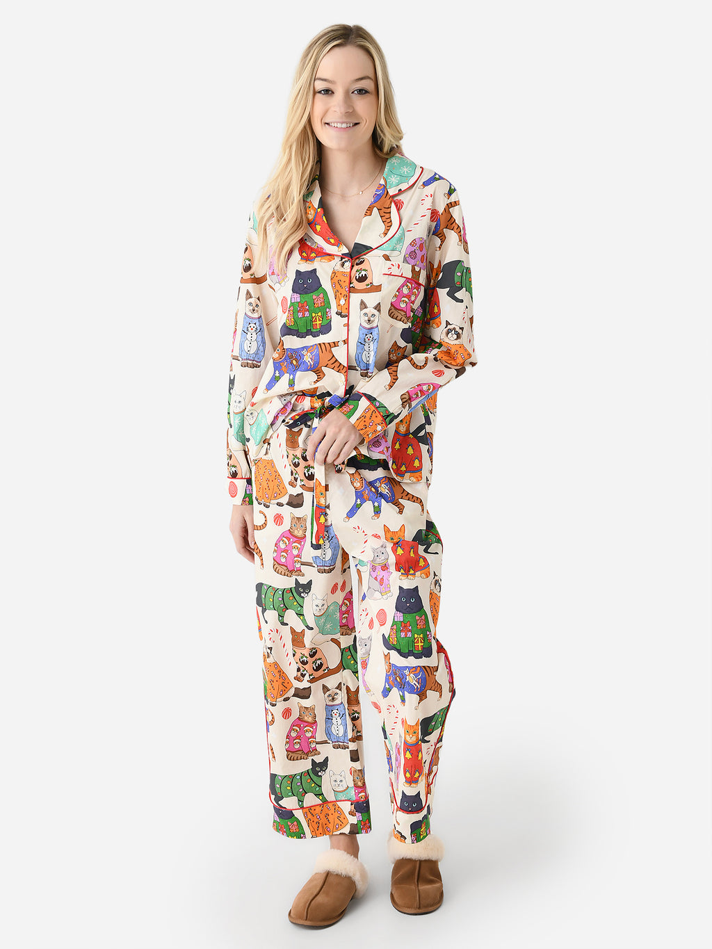 Karen Mabon Women's Have Yourself A Meowy Little Christmas Pajama Set - Saint Bernard