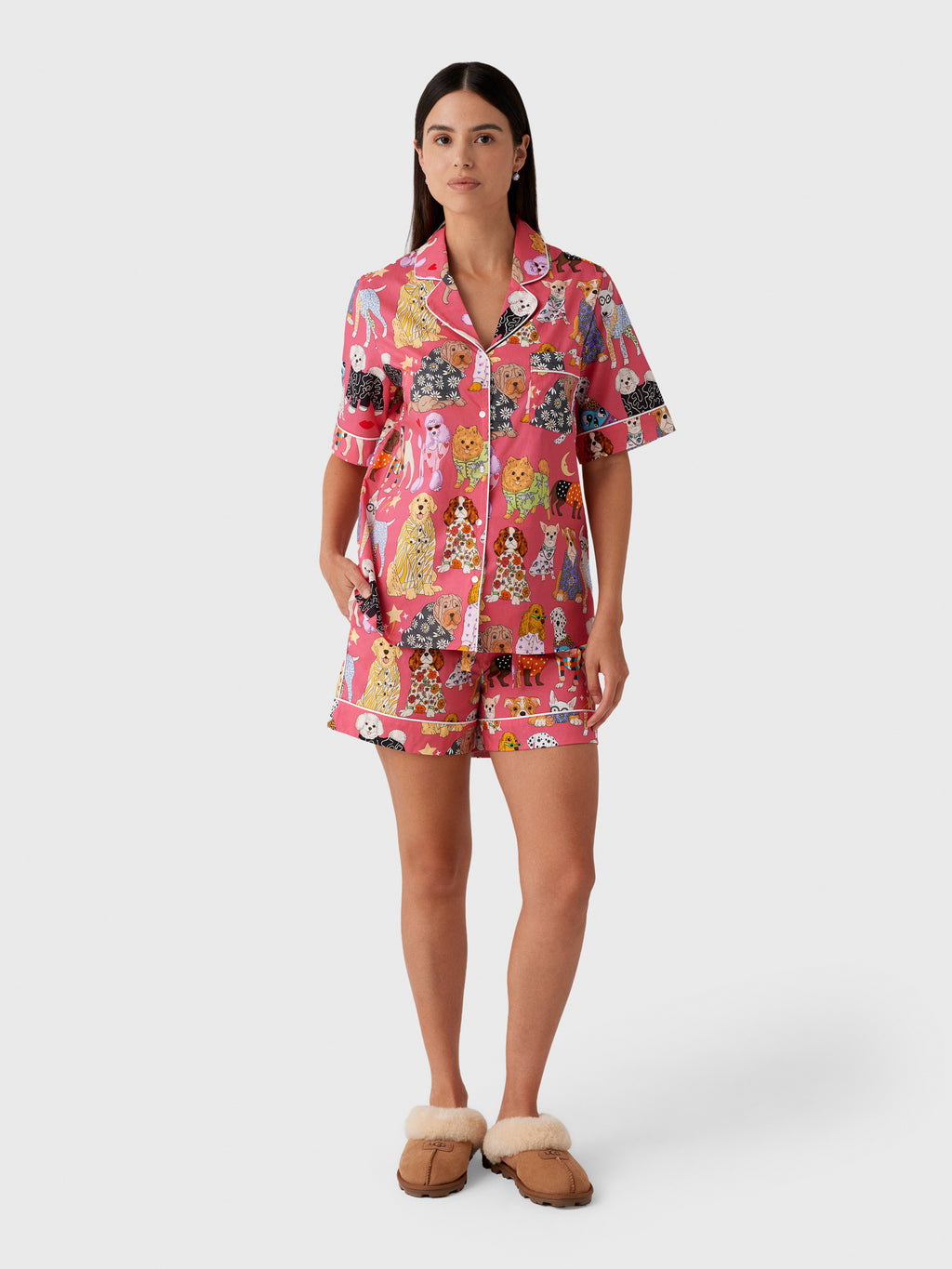 Karen Mabon Women's Fashion Dogs Shorts Pajama Set - Saint Bernard