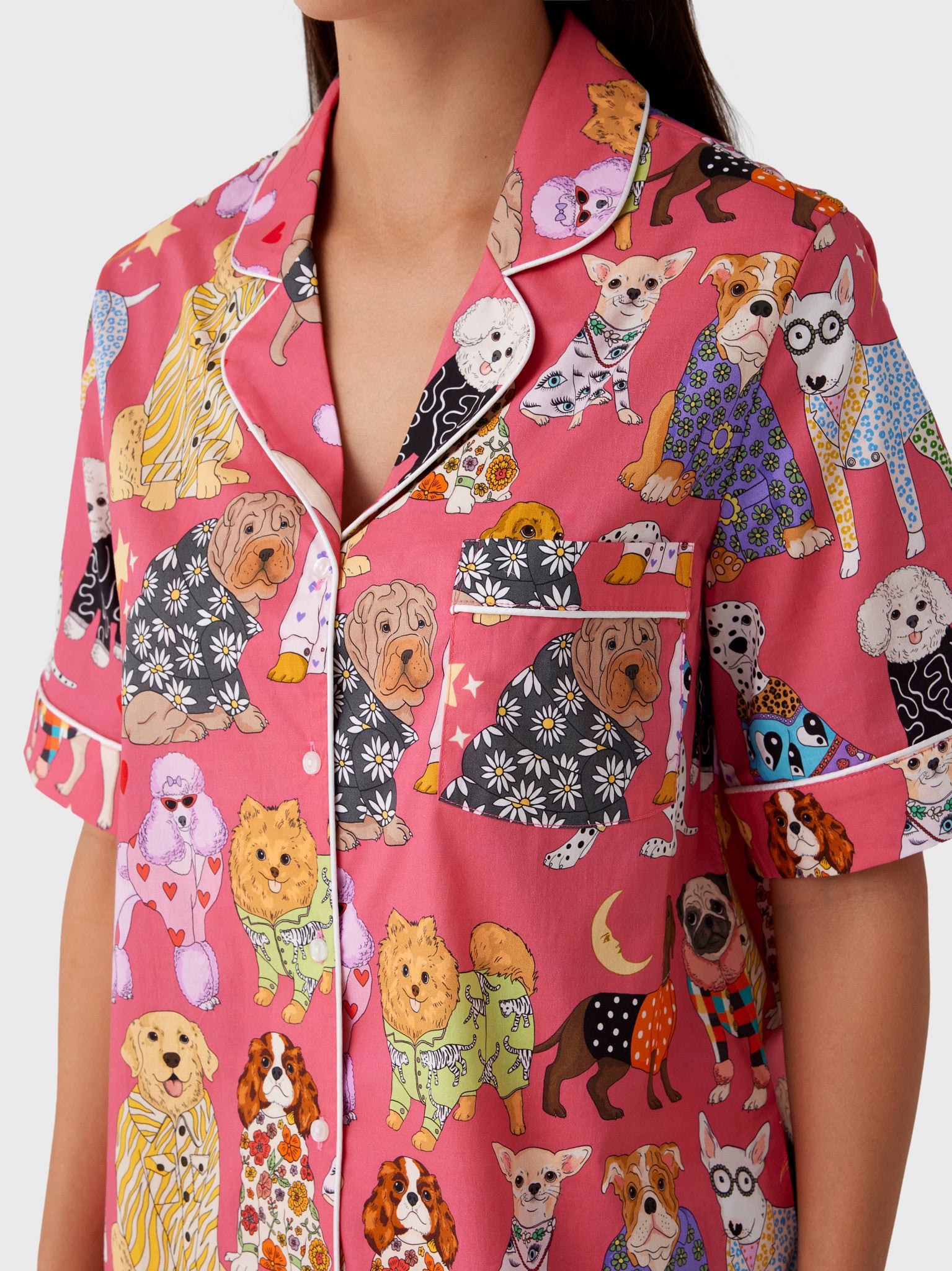 Karen Mabon Women's Fashion Dogs Shorts Pajama Set - Saint Bernard