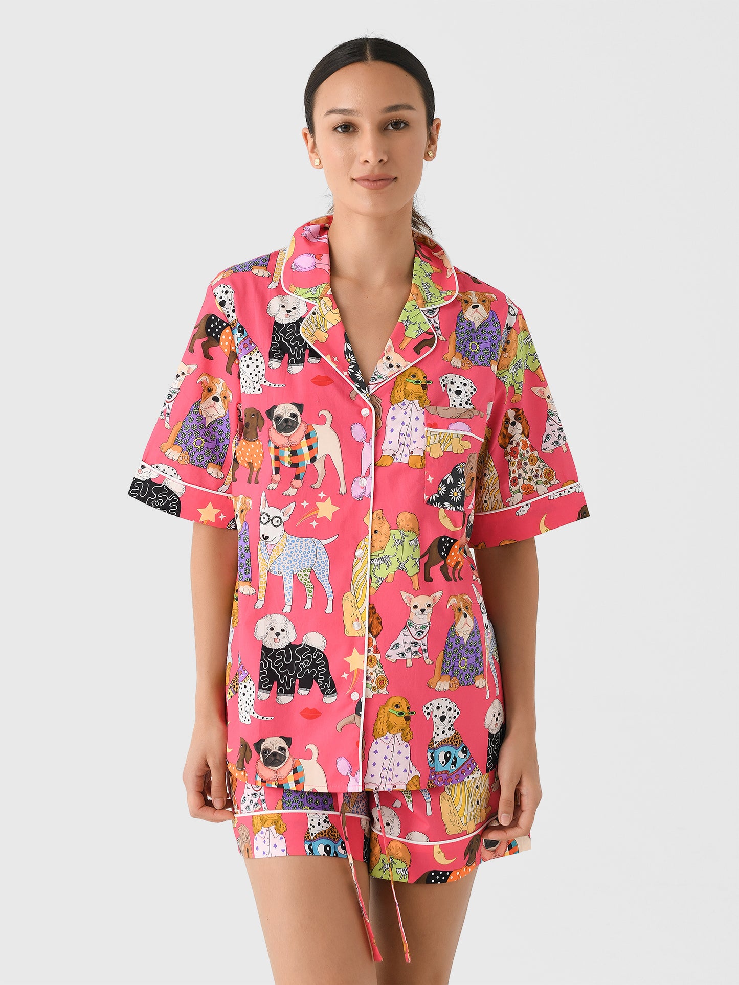 Karen Mabon Women's Fashion Dogs Shorts Pajama Set - Saint Bernard