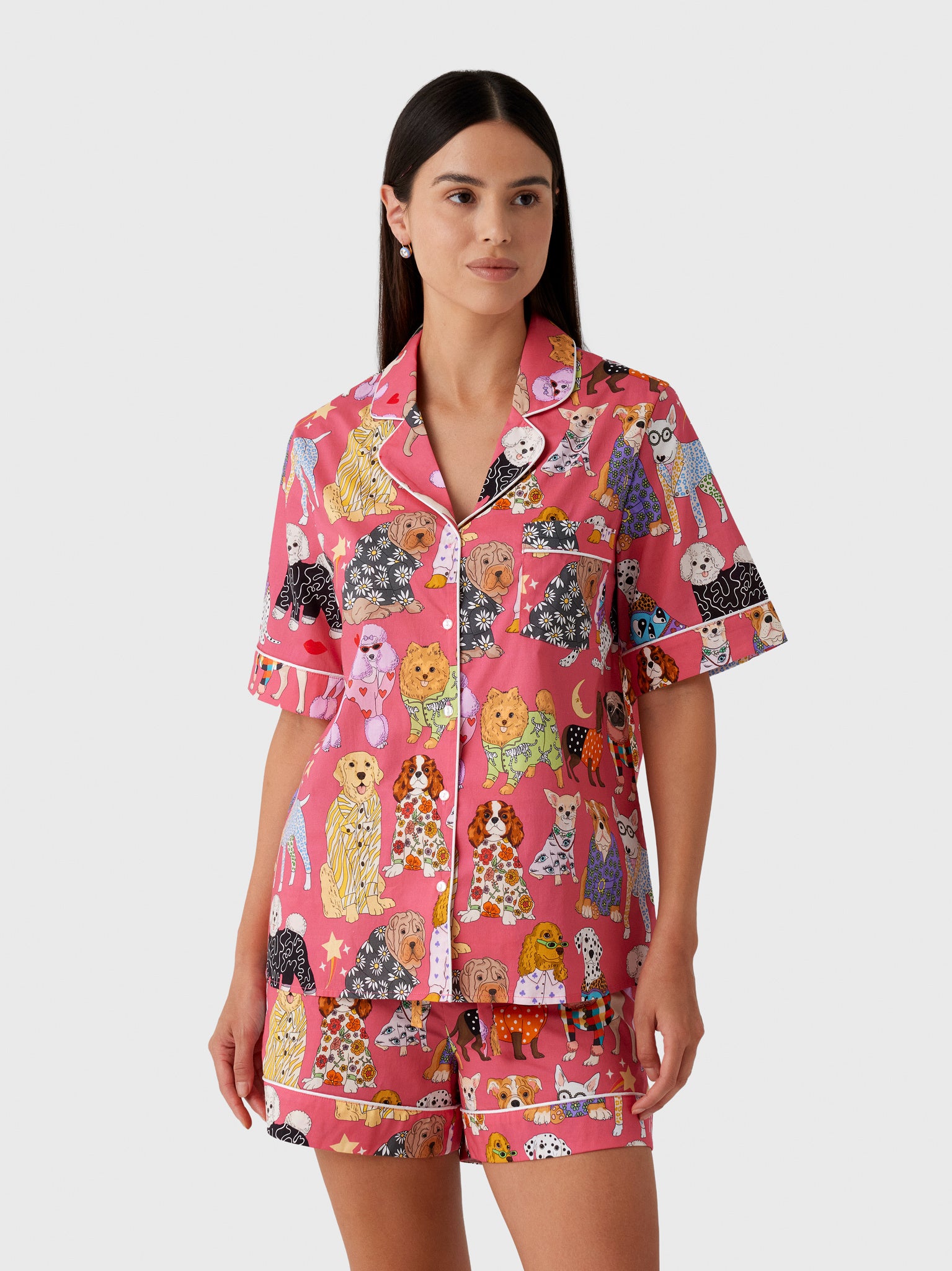 Karen Mabon Women's Fashion Dogs Shorts Pajama Set - Saint Bernard