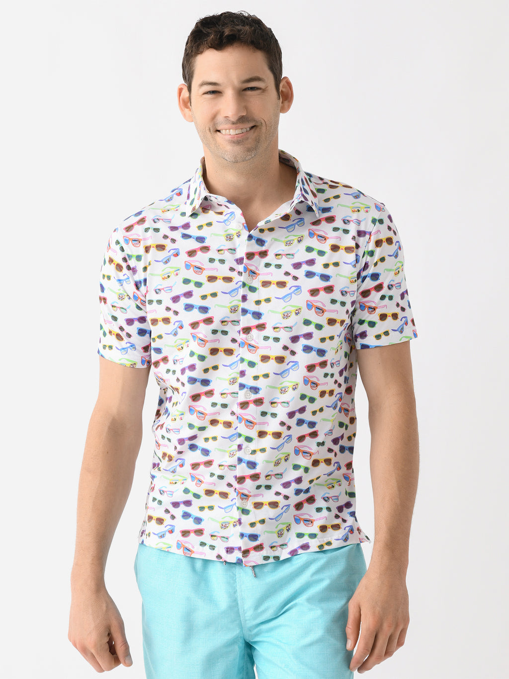 Michaels Swimwear Men's Sunglasses Button-Down Shirt - Saint Bernard