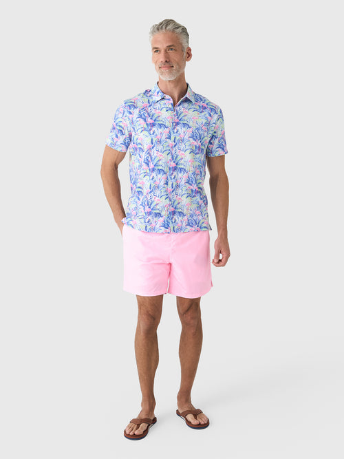Michaels Swimwear Men's Flamingos Button-Down Shirt