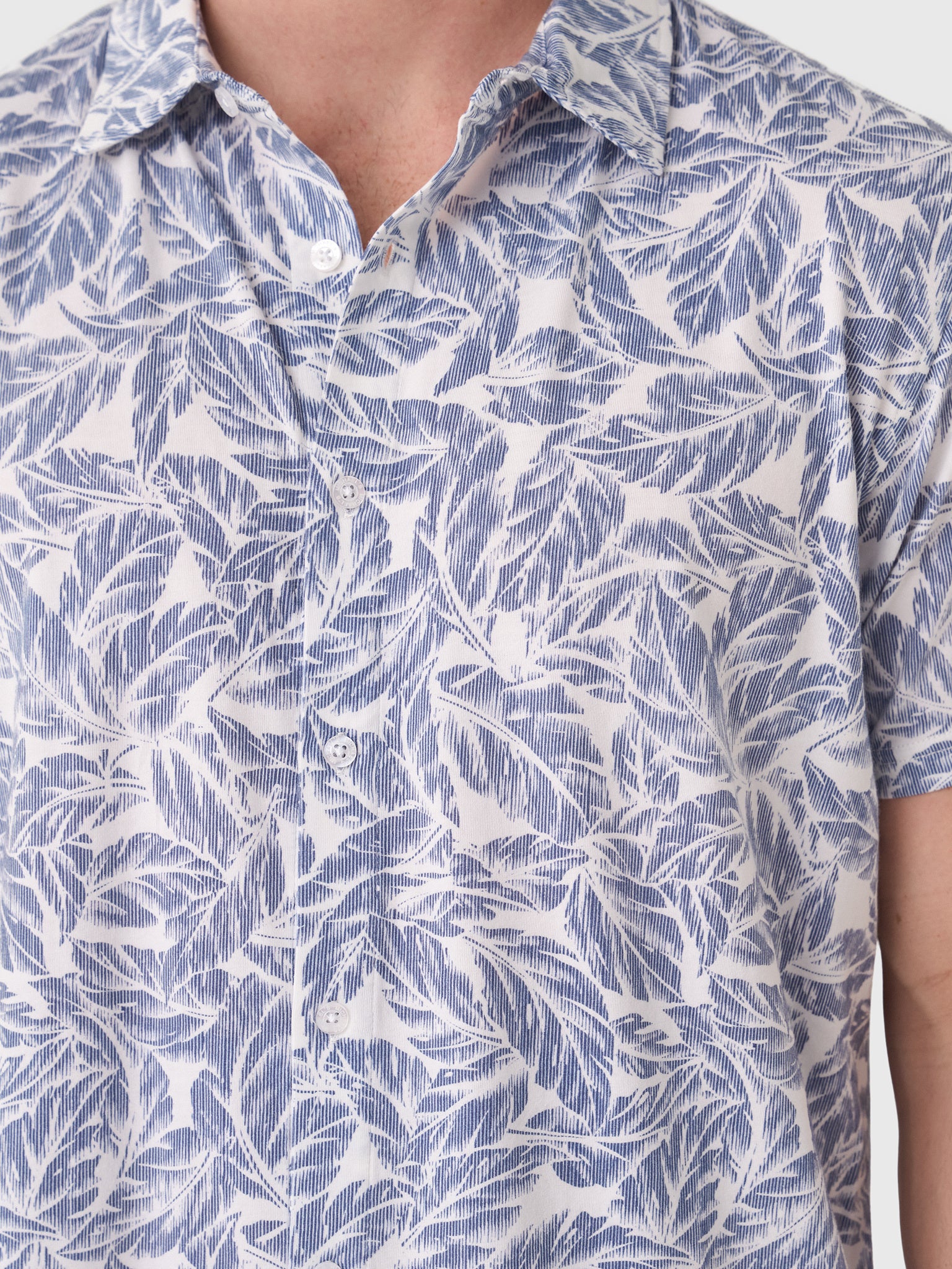 Michaels Swimwear Men's Leaves Button-Down Shirt - Saint Bernard