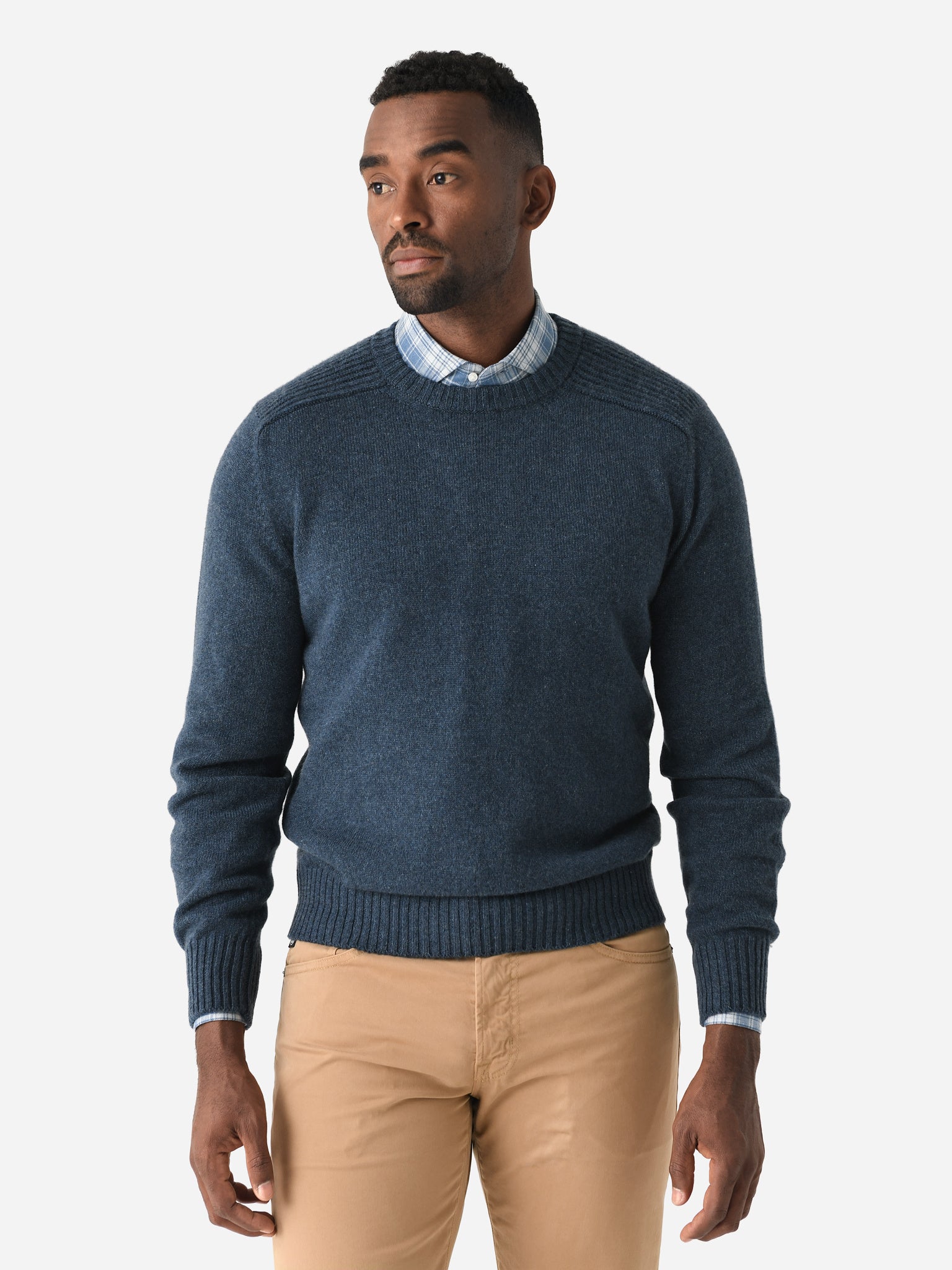 Sease Men's Round Neck Coarsehair Sweater
