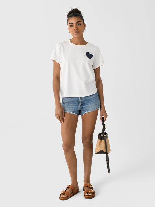 Kerri Rosenthal Women's The Suke Contrast Imperfect Heart Tee