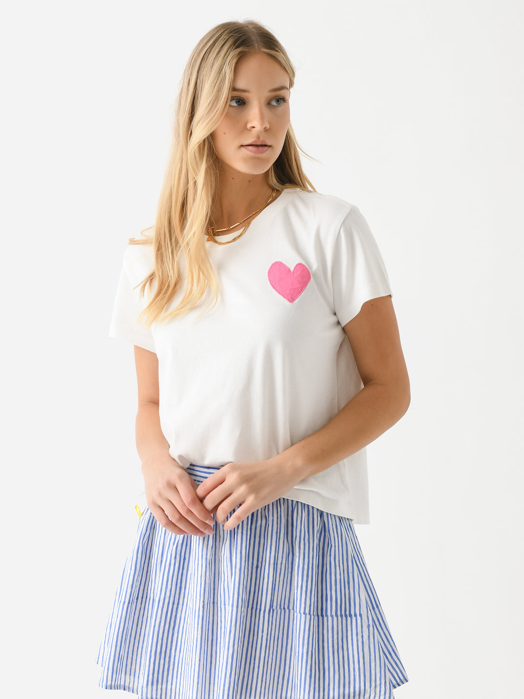 Kerri Rosenthal Women's Suke Contrast Heart Tee - Saint Bernard