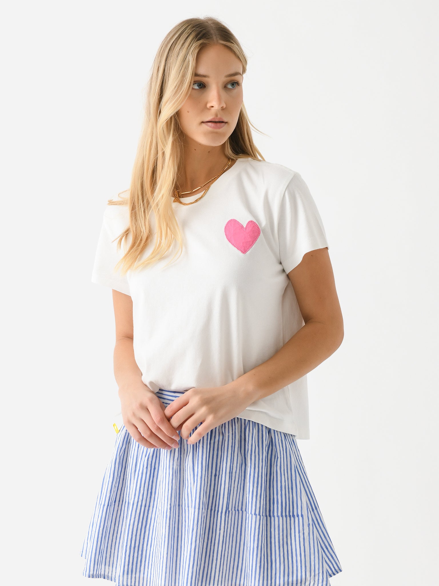 Kerri Rosenthal Women's Suke Contrast Heart Tee - Saint Bernard