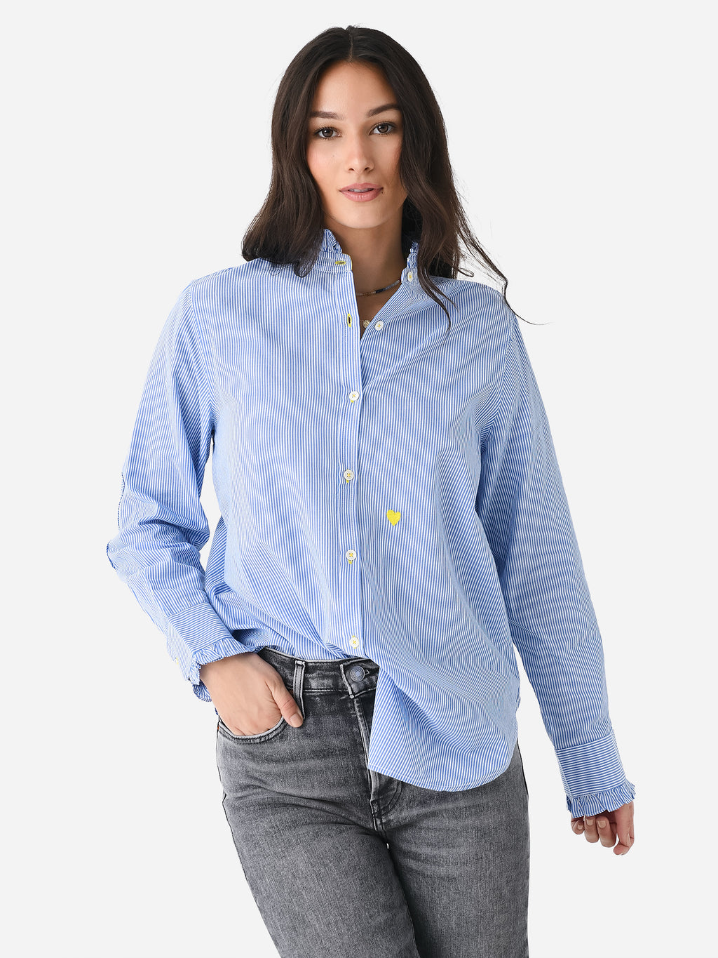 Kerri Rosenthal Women's Mia Ruffle Shirt - Saint Bernard