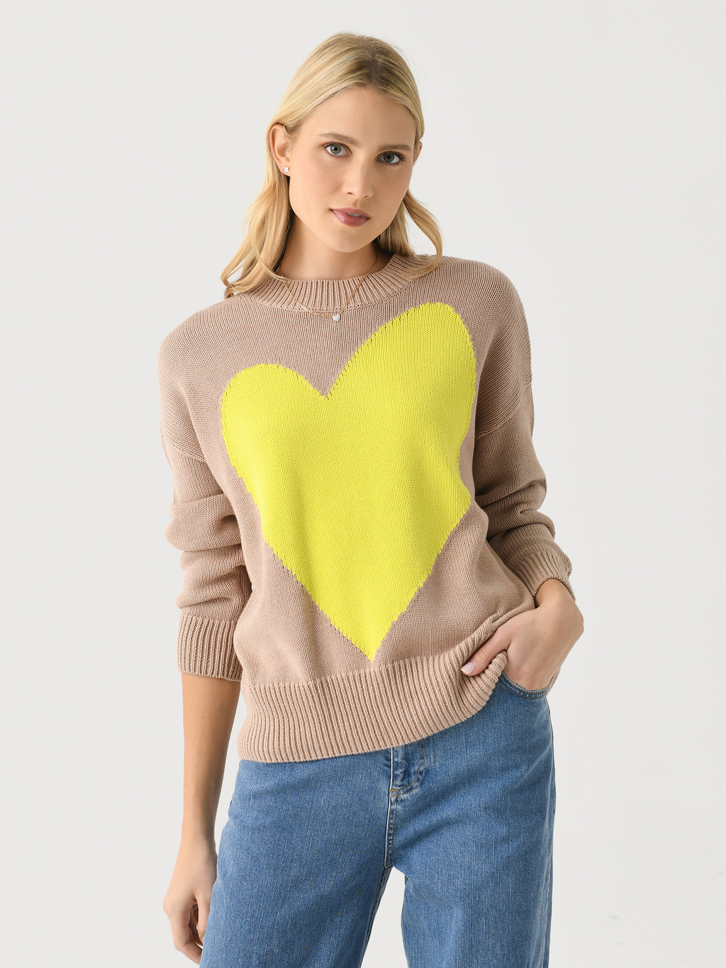 Kerri Rosenthal Women's Benton Imperfect Heart Sweater - Saint Bernard