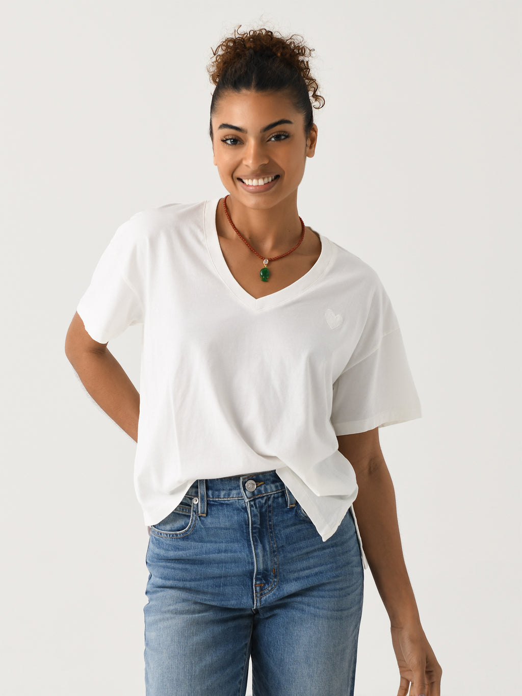 Kerri Rosenthal Women's Boxer V-Neck Tee - Saint Bernard