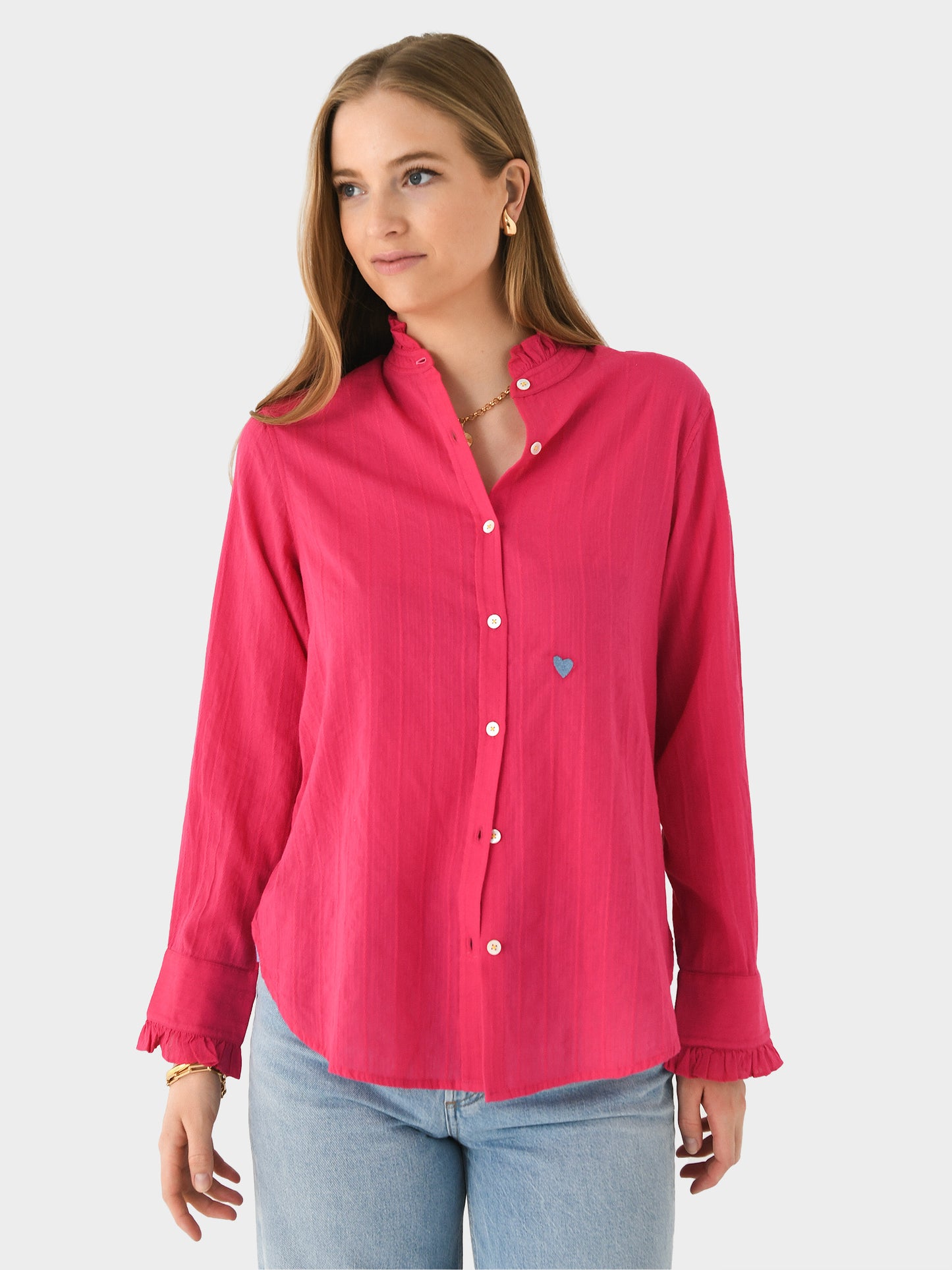 Kerri Rosenthal Women's Mia Ruffle Cotton Shirt