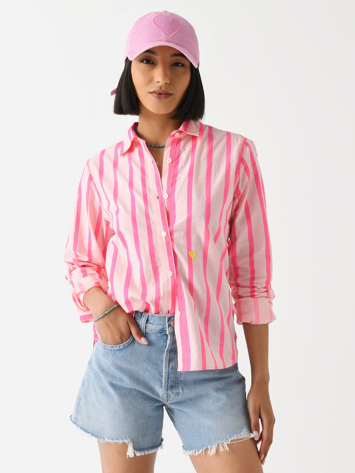 Kerri Rosenthal Women's Pia Wide Stripe Shirt - Saint Bernard