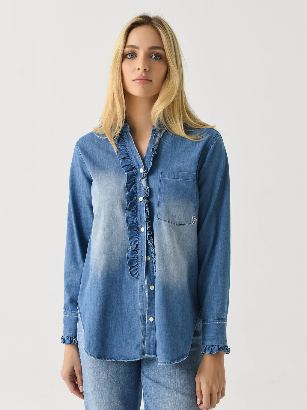 Kerri Rosenthal Women's Molly Denim Shirt - Saint Bernard