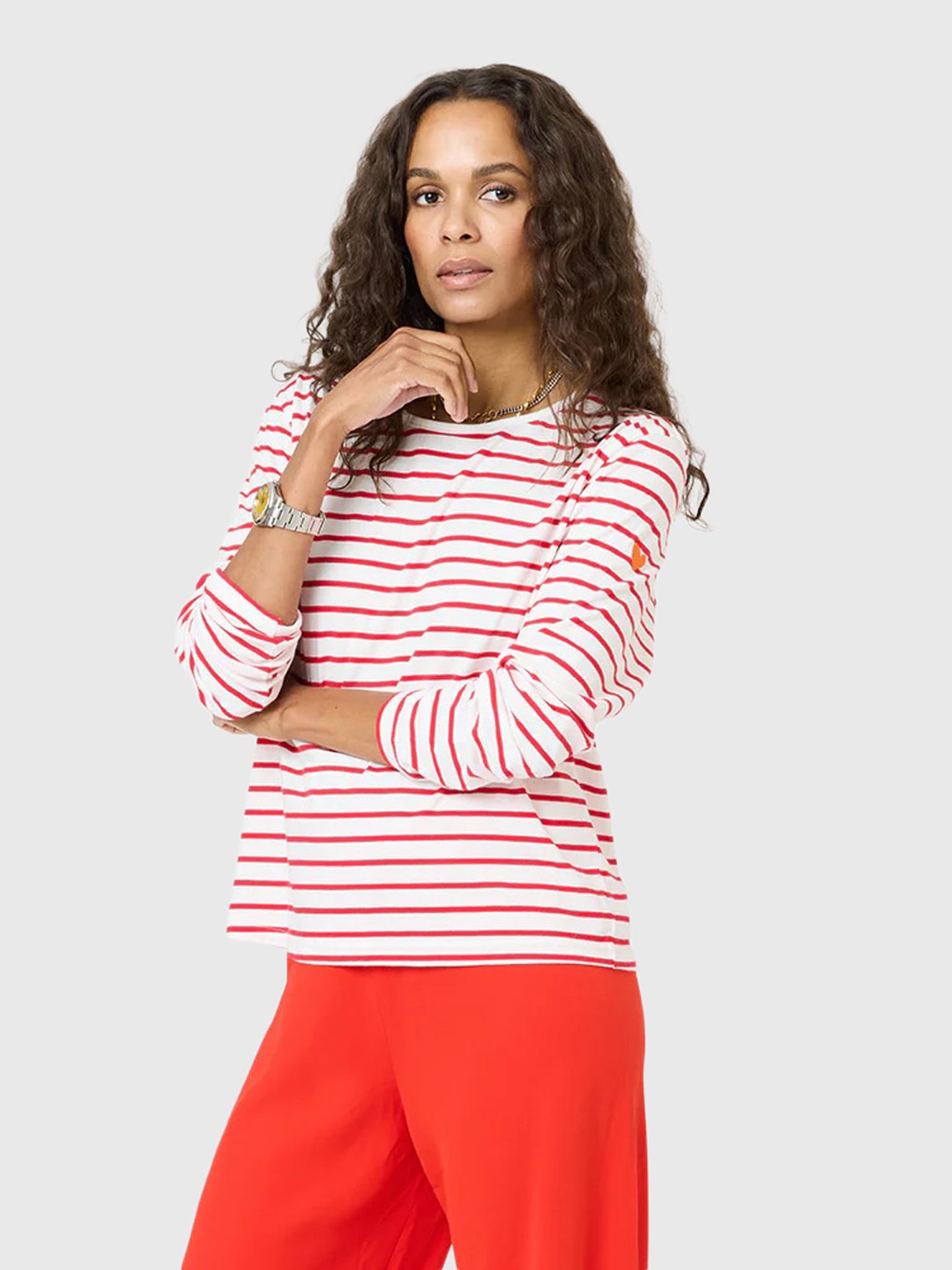 Kerri Rosenthal Women's KR Long Sleeve Stripe Tee - Saint Bernard