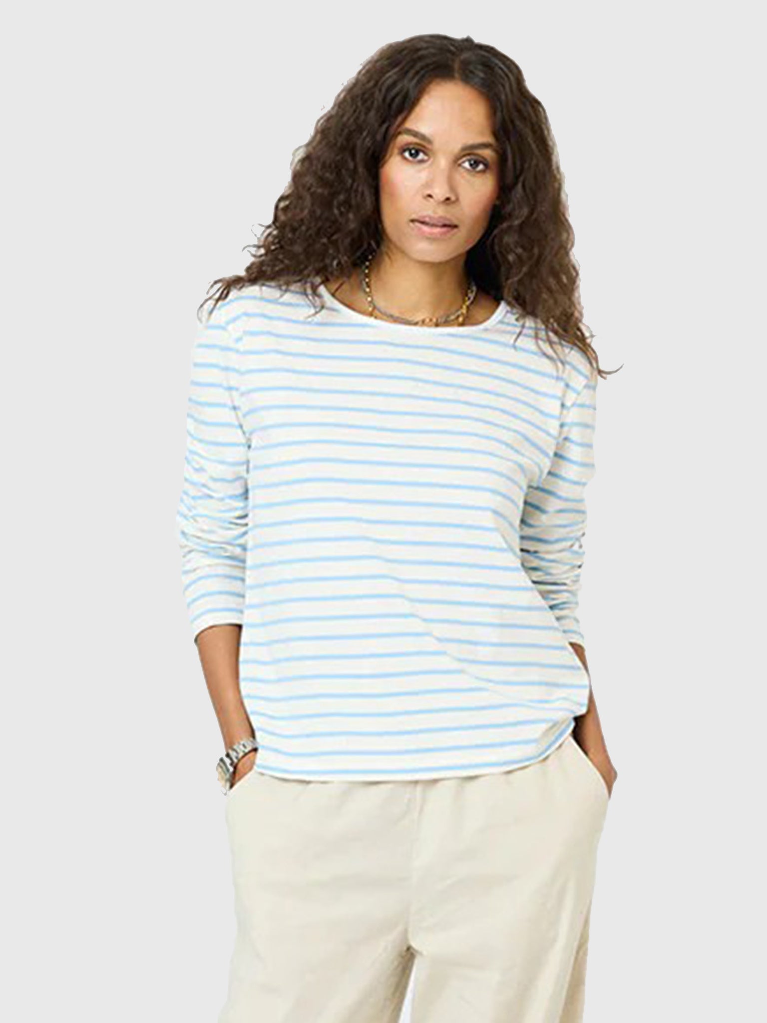 Kerri Rosenthal Women's KR Long Sleeve Stripe Tee - Saint Bernard