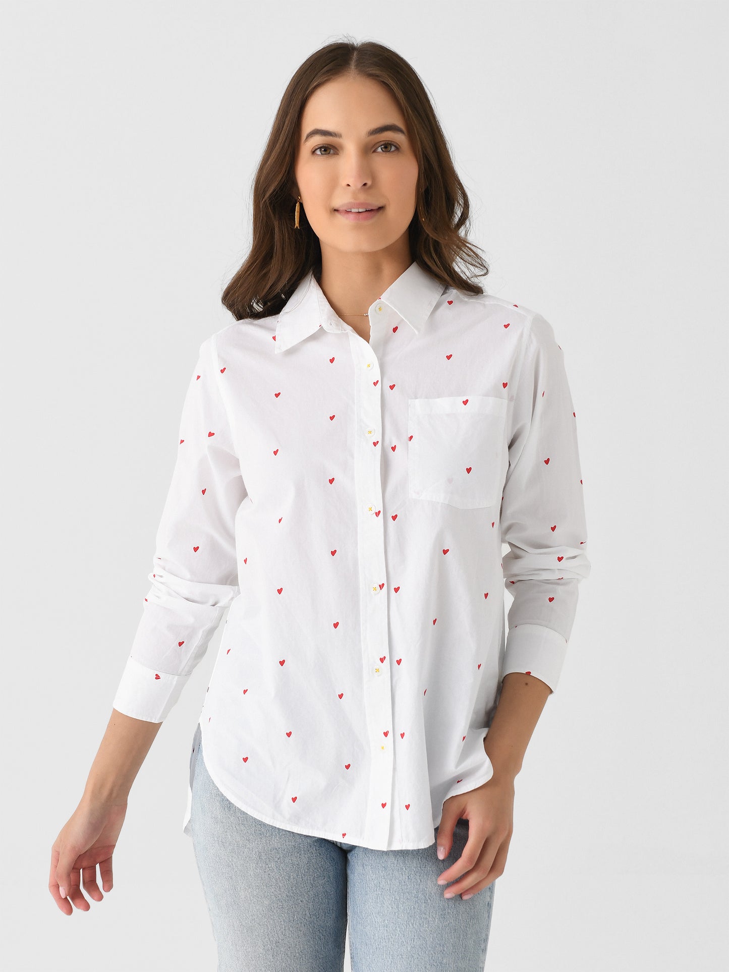 Kerri Rosenthal Women's Mia Tiny Hearts Shirt - Saint Bernard