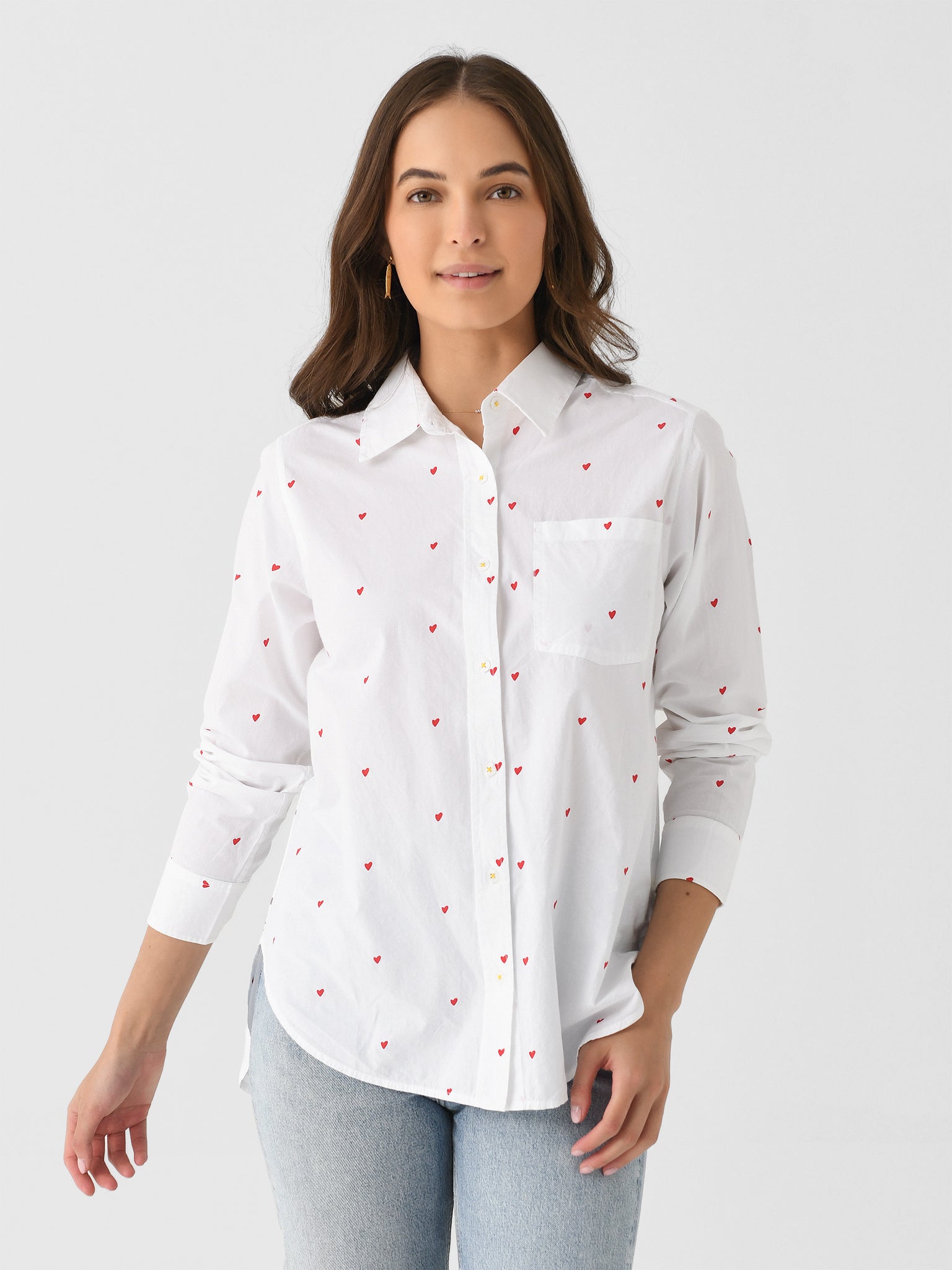 Kerri Rosenthal Women's Mia Tiny Hearts Shirt - Saint Bernard