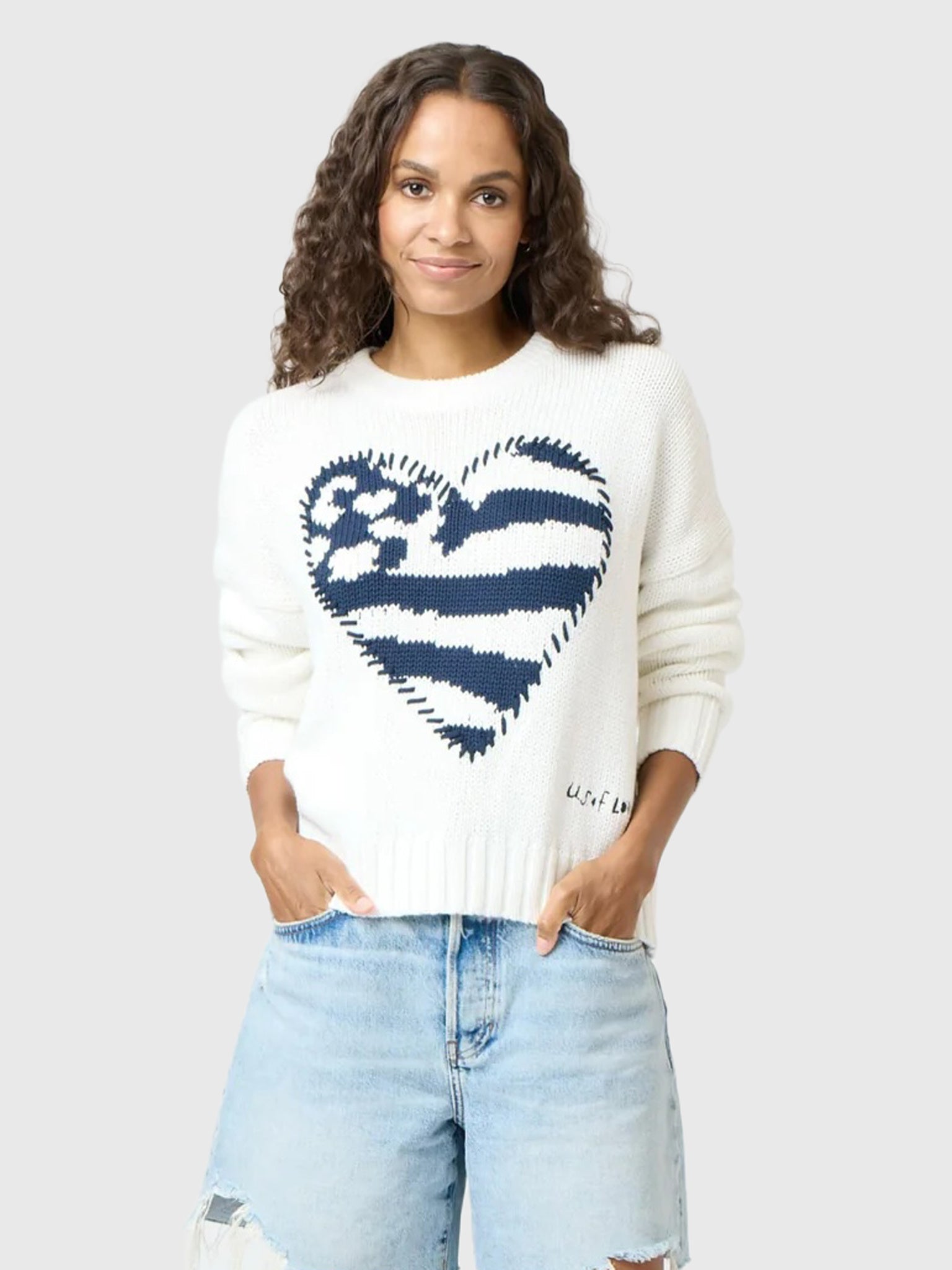 Kerri Rosenthal Women's Boyfriend U.S. of Love Sweater - Saint Bernard