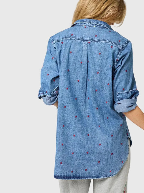 Kerri Rosenthal Women's Mia Tiny Hearts Denim Shirt