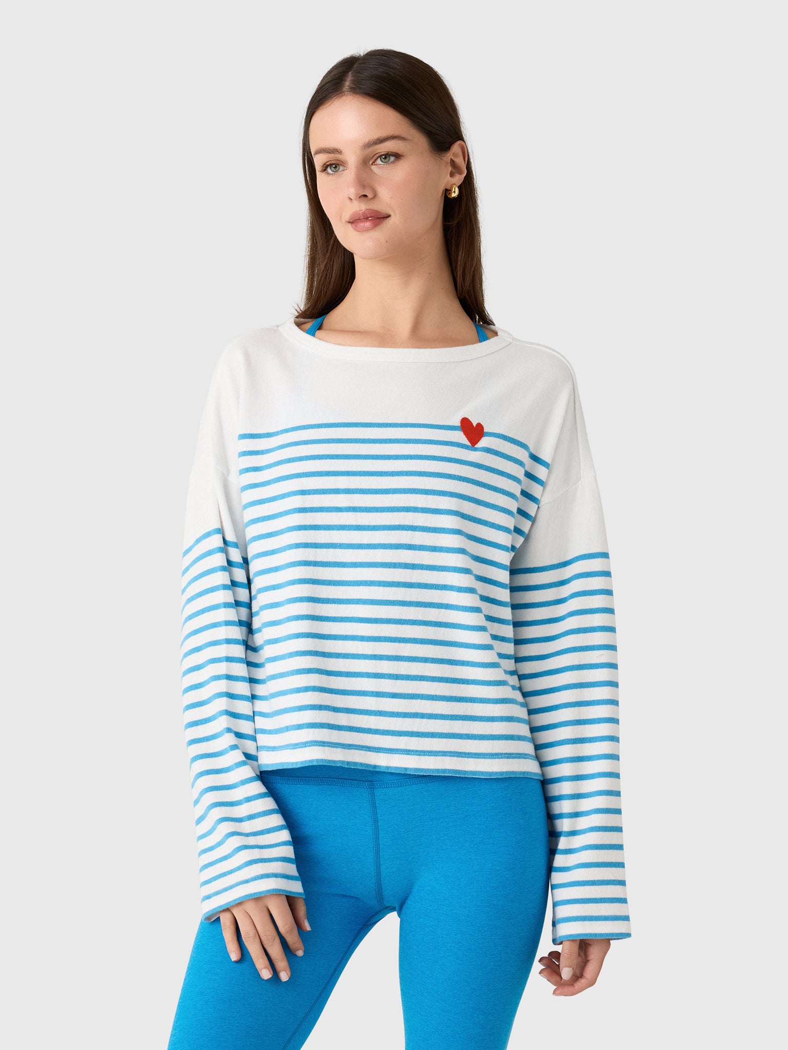Kerri Rosenthal Women's Artist Long Sleeve Stripe Tee - Saint Bernard