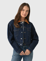 SLVRLAKE Women's Kira Curve Sleeve Trucker Jacket - Saint Bernard