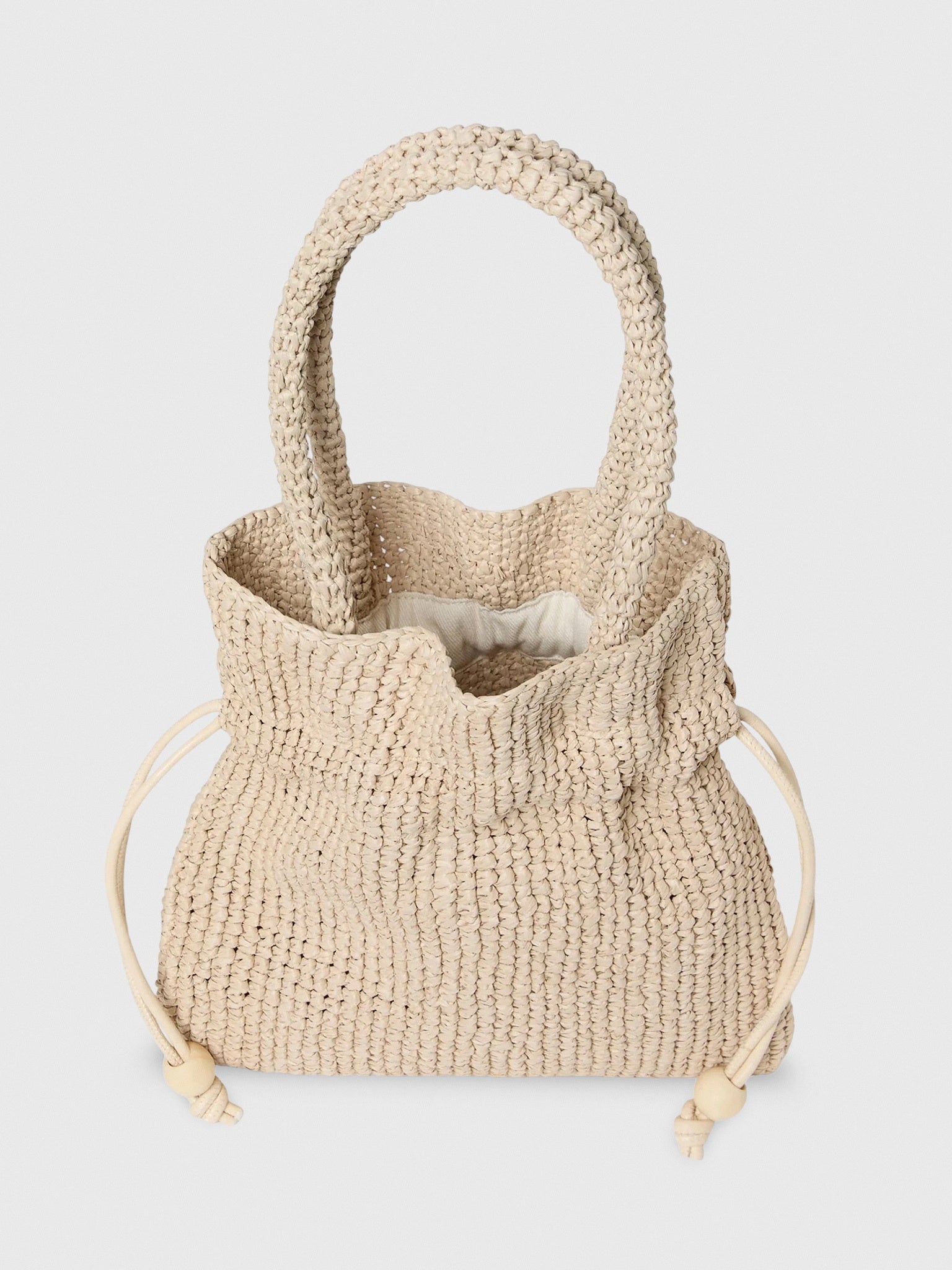 Loeffler Randall Kylie Raffia Drawstring Pouch - Saint Bernard
