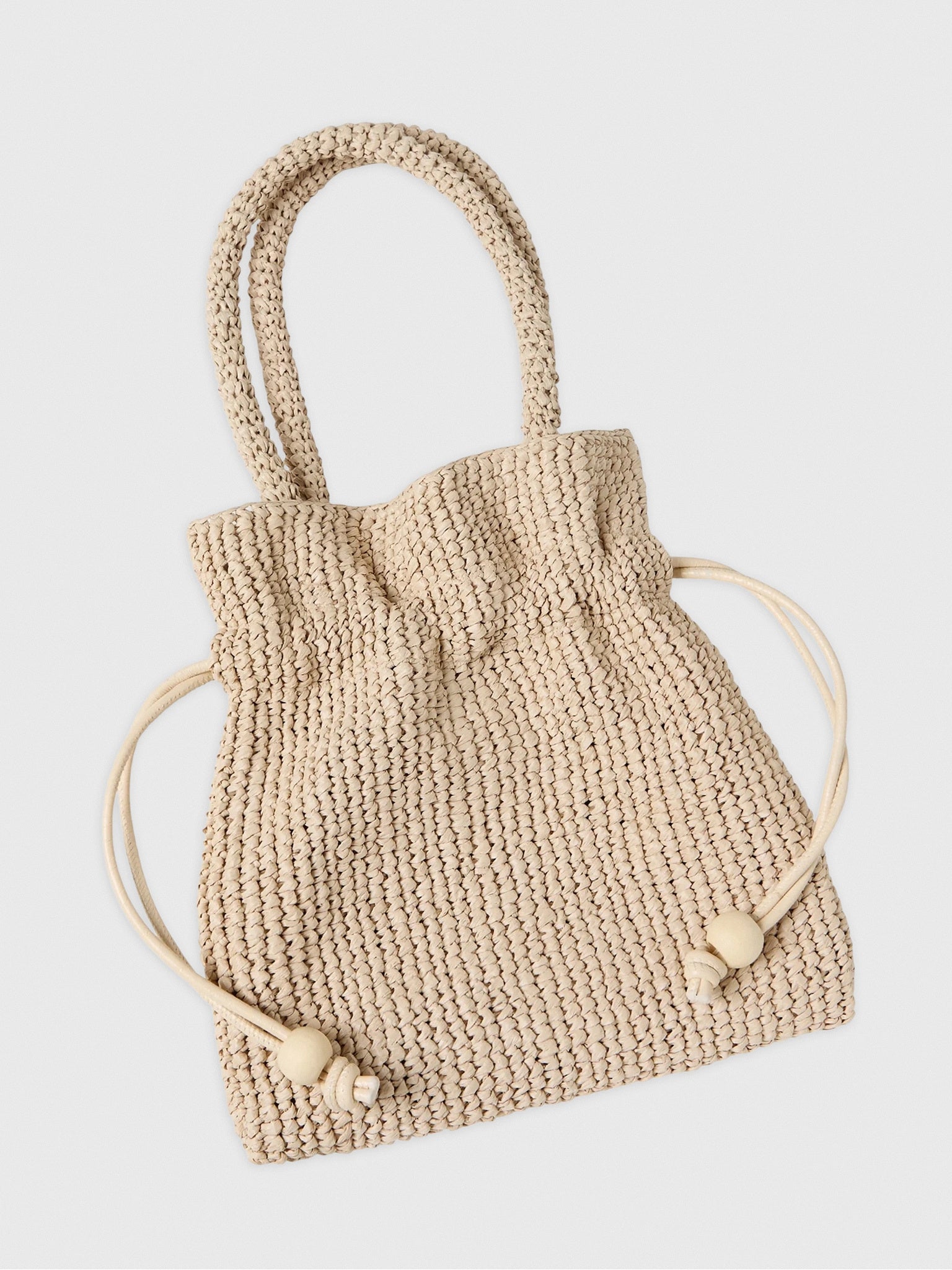 Loeffler Randall Kylie Raffia Drawstring Pouch - Saint Bernard