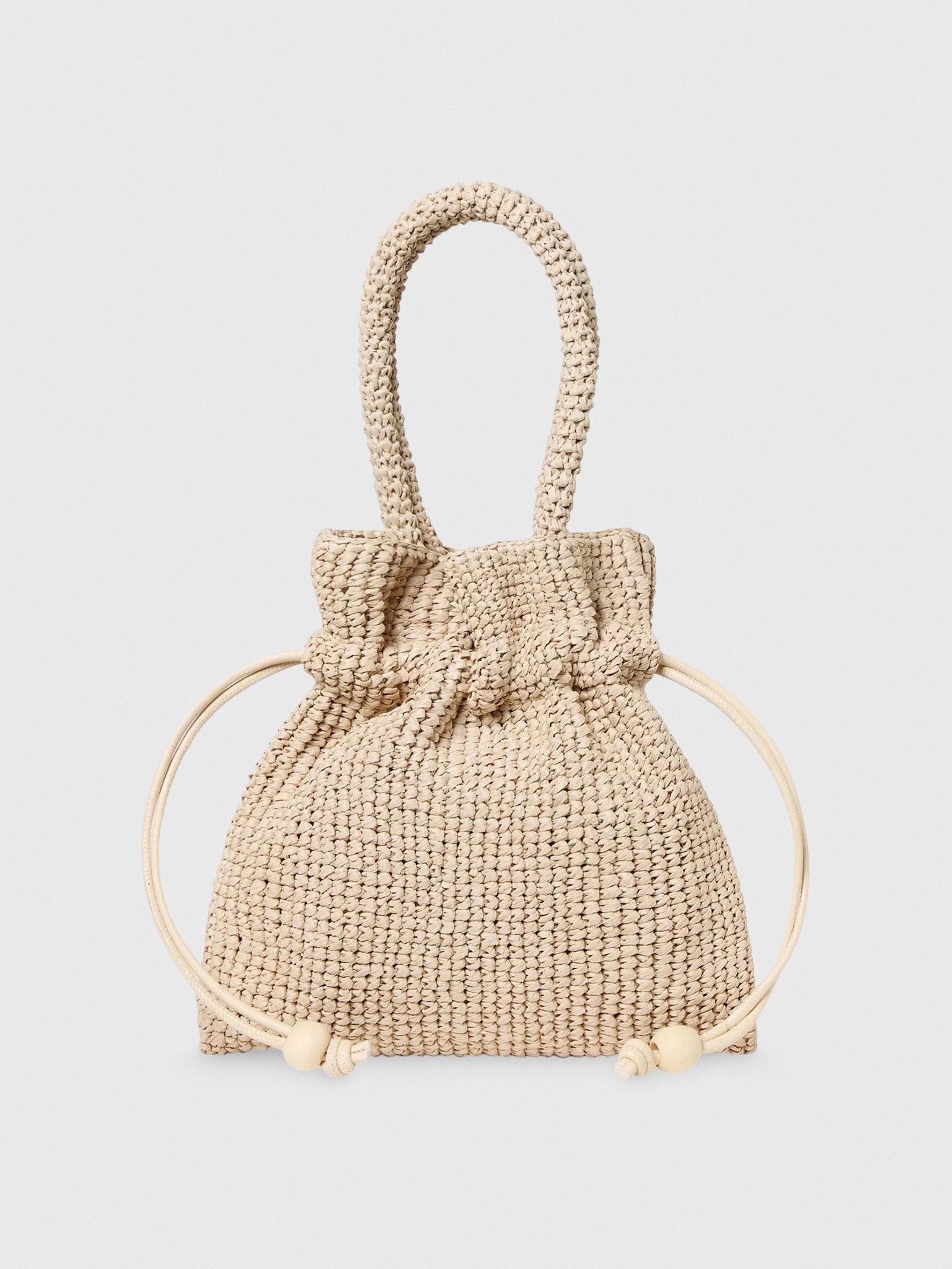 Loeffler Randall Kylie Raffia Drawstring Pouch - Saint Bernard