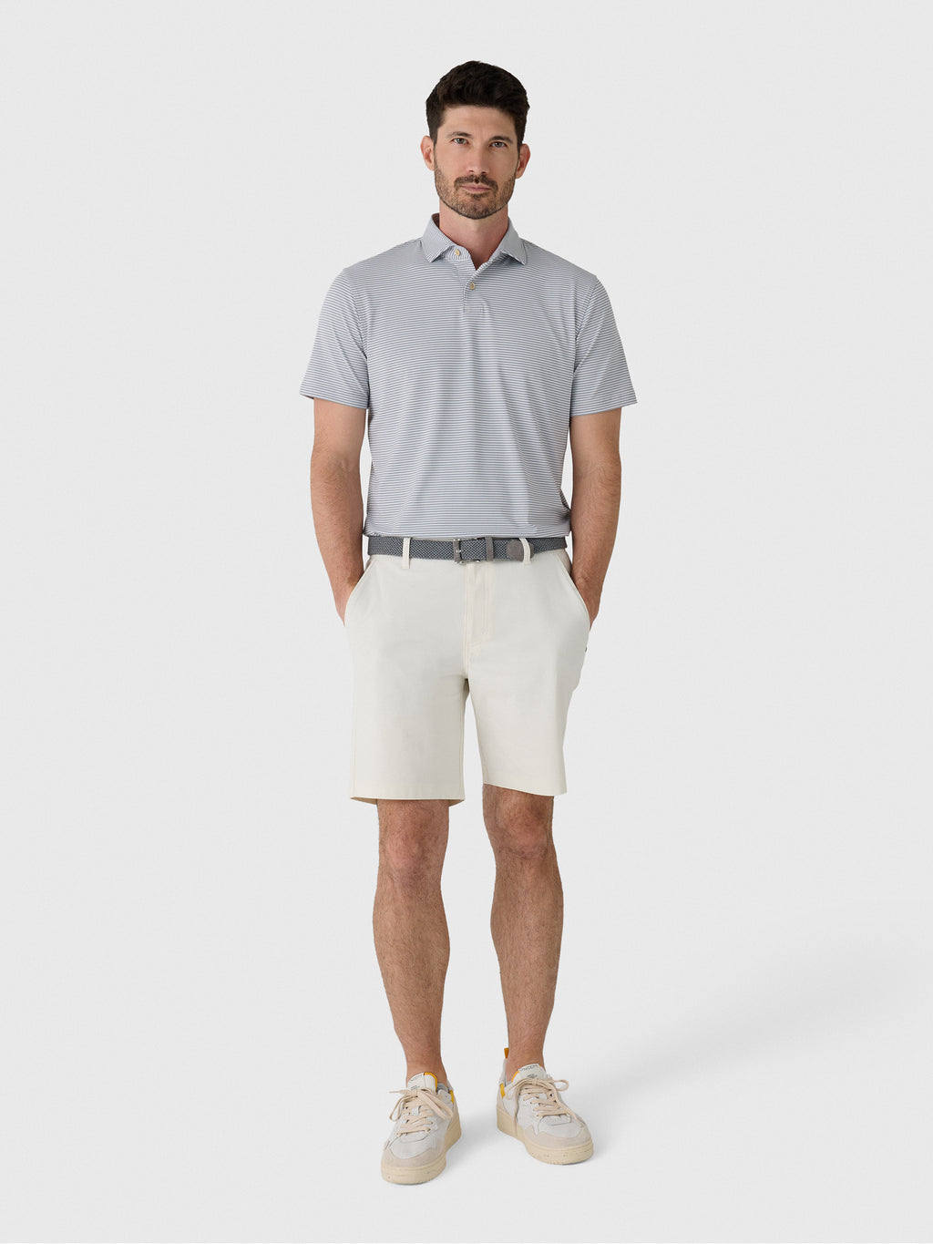 Sun Day Red Men's Refined Cypress Stripe Polo - Saint Bernard
