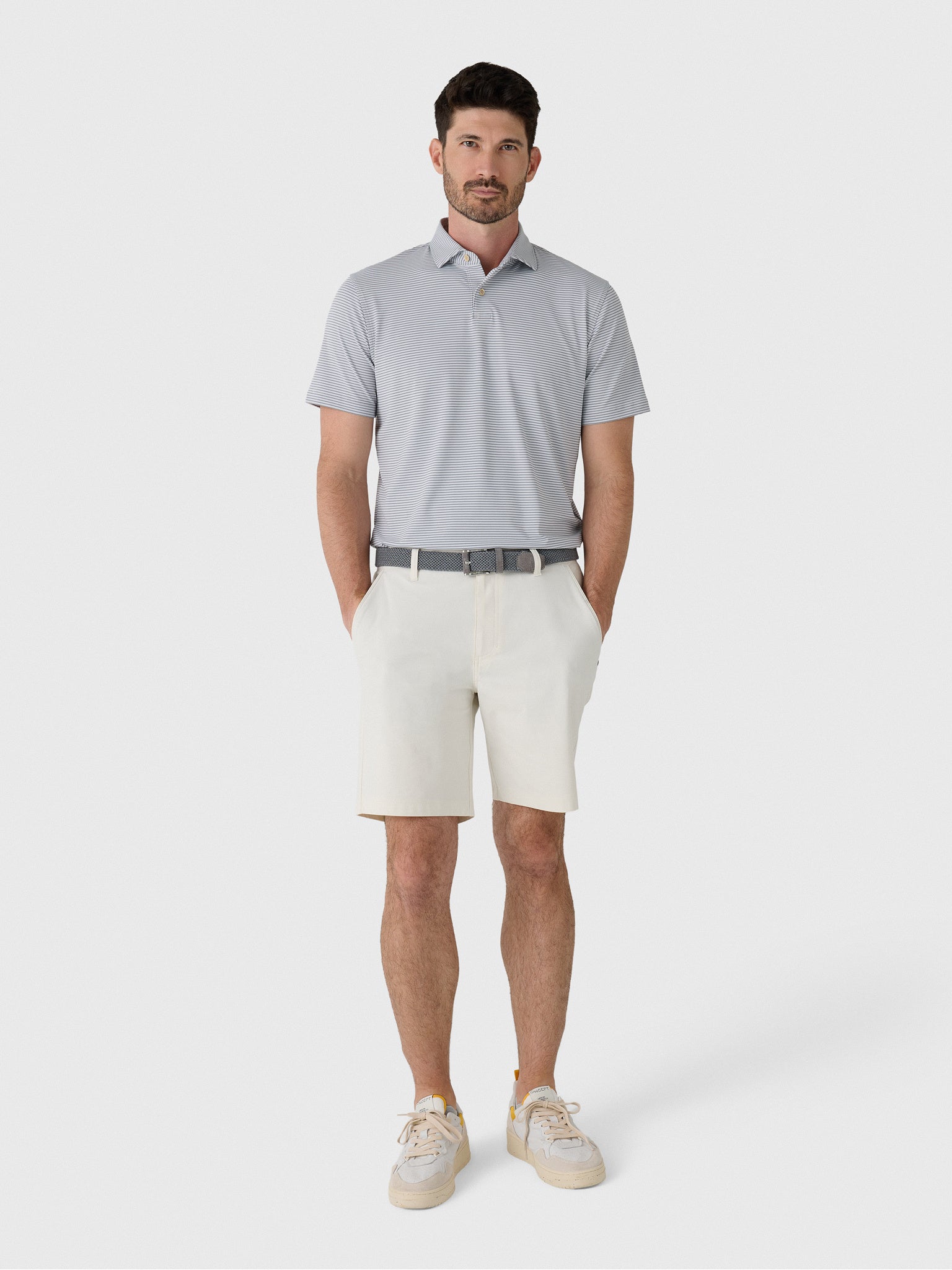 Sun Day Red Men's Refined Cypress Stripe Polo - Saint Bernard