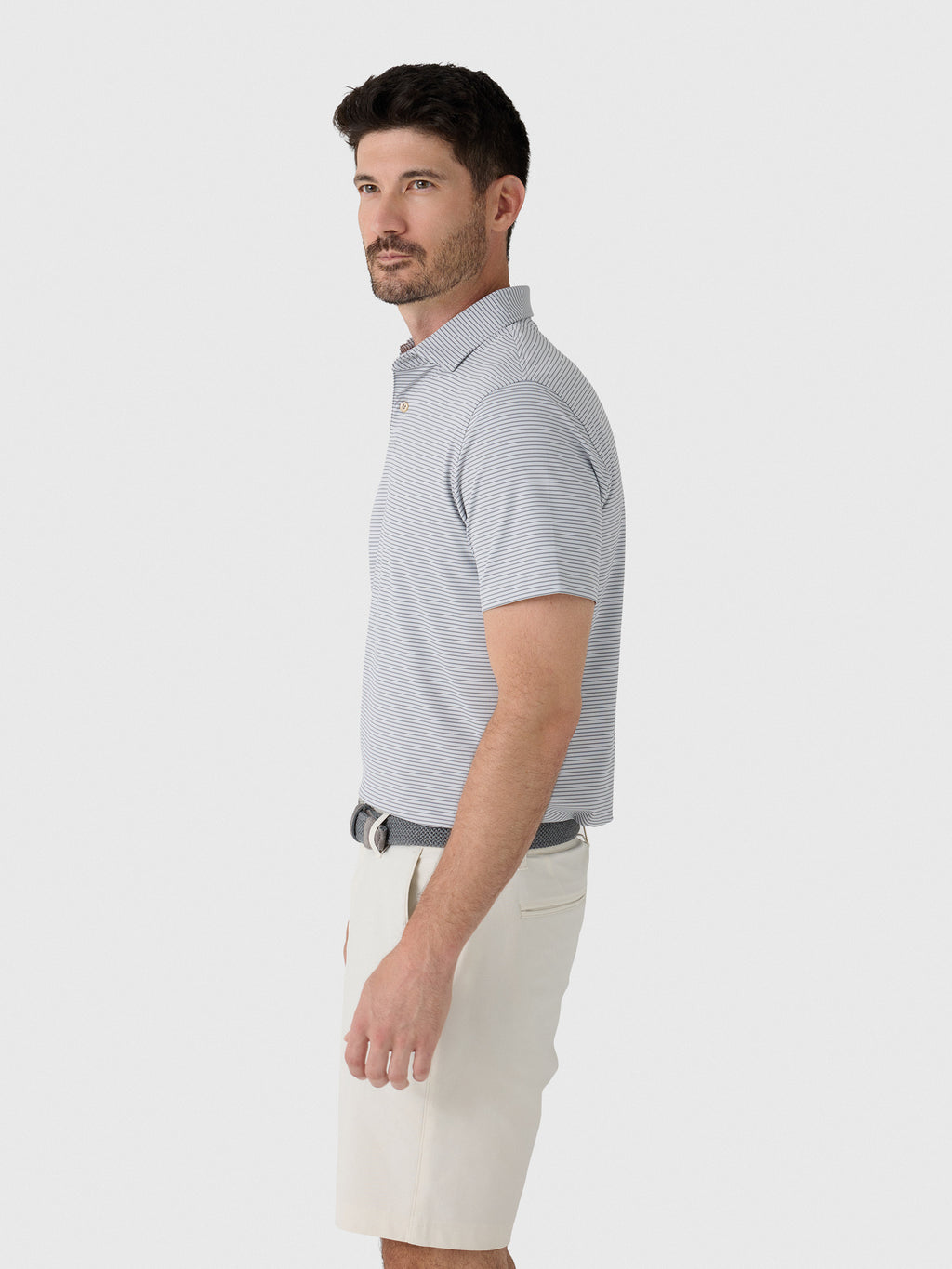 Sun Day Red Men's Refined Cypress Stripe Polo - Saint Bernard