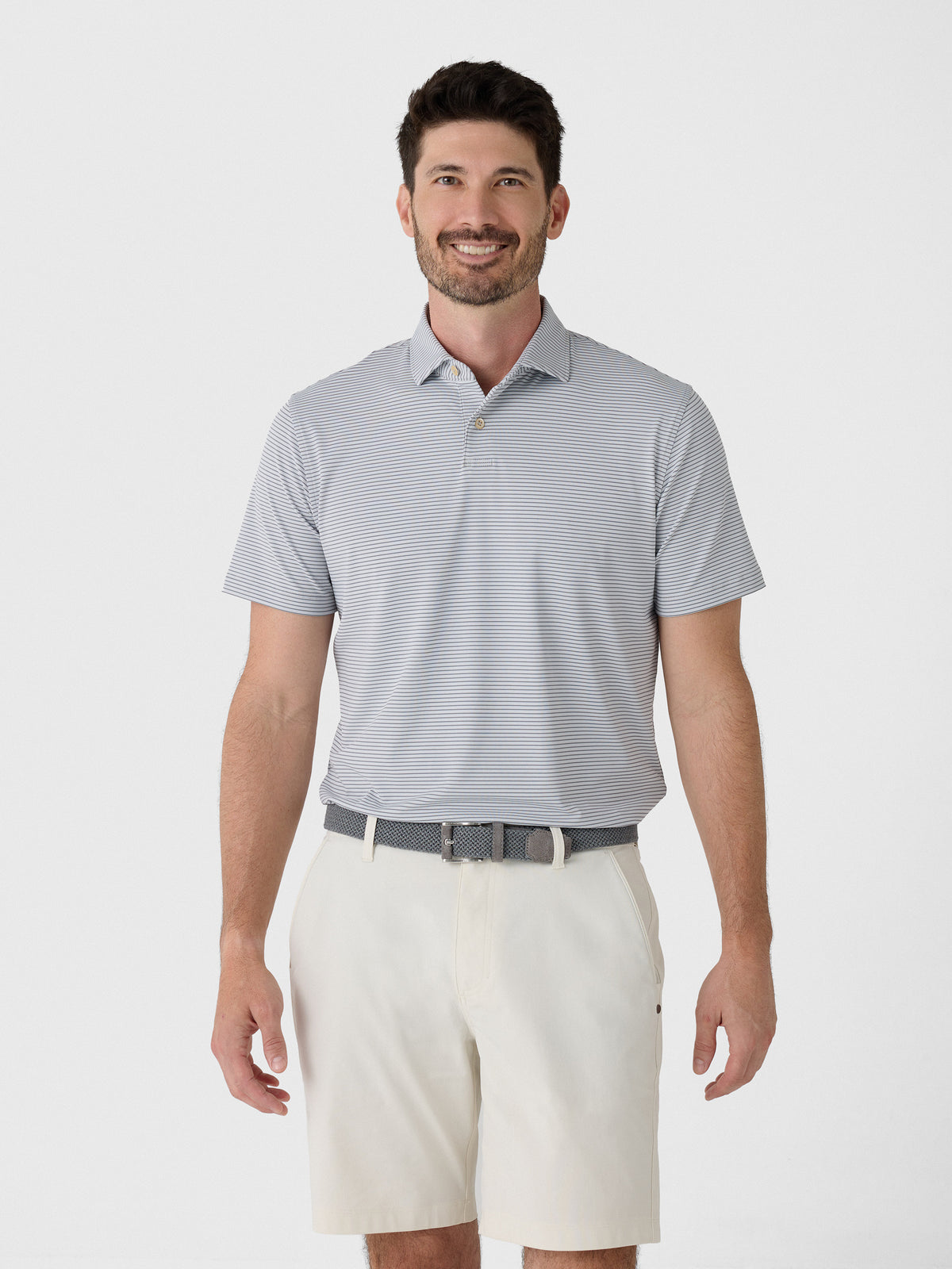 Sun Day Red Men's Refined Cypress Stripe Polo - Saint Bernard