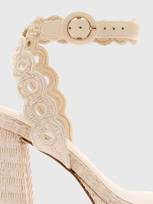 Larroude Women's Dolly Broderie Platform Sandal
