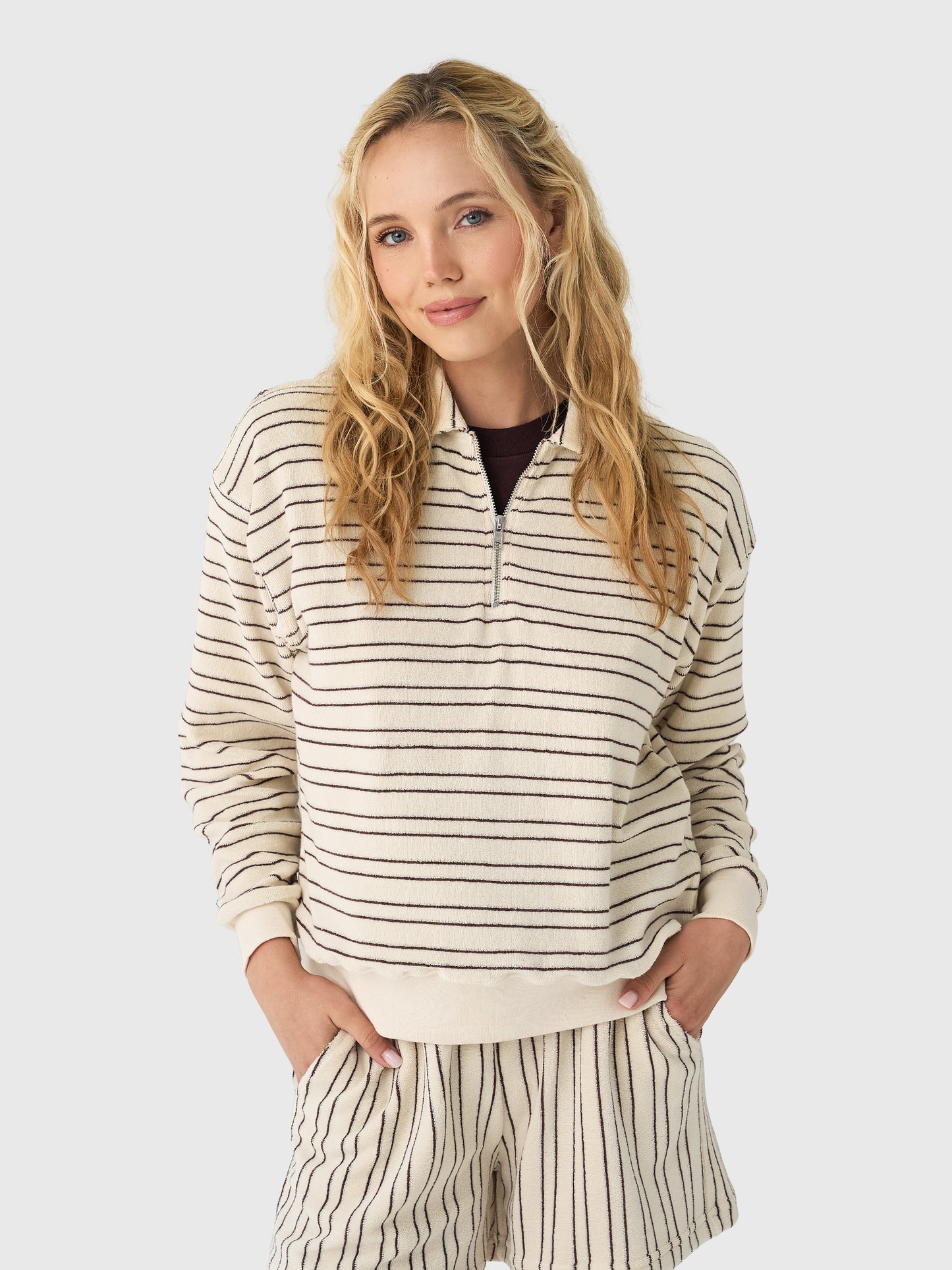 Asher Women's Cody Terry Quarter-Zip - Saint Bernard