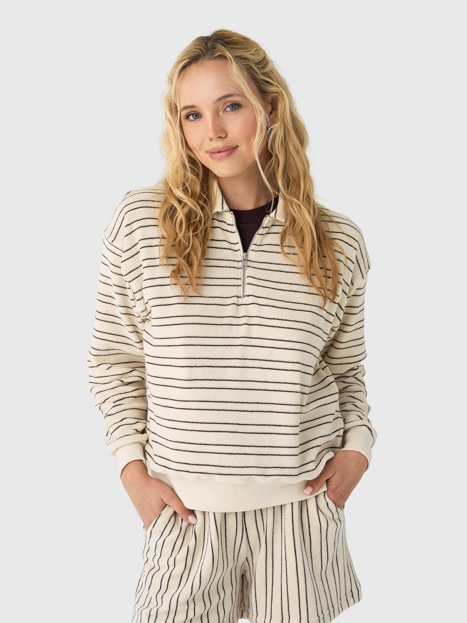 Asher Women's Cody Terry Quarter-Zip - Saint Bernard