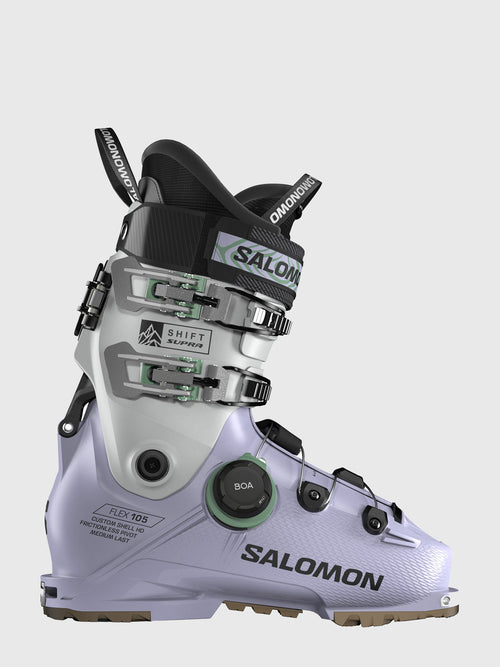salomon atomic ski boots Bent 85 Skis + M10 GW Bindings 2026 ensuring a secure fit that allows for quick tightening and loosening Women's Salomon Shift Pro 90