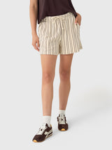 Asher Women's Sharon Stripe Loop Terry Short - Saint Bernard