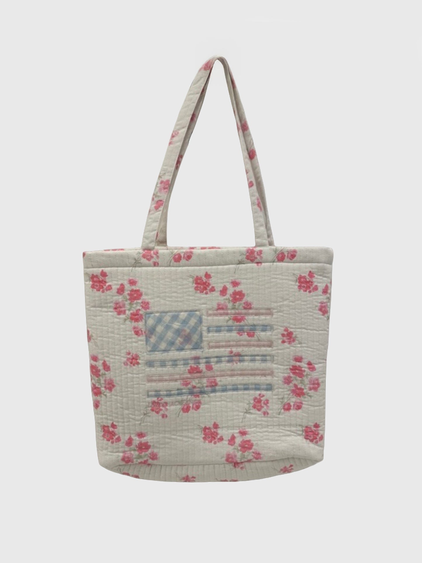 LoveShackFancy Henderson Cotton Floral Flag Tote - Saint Bernard