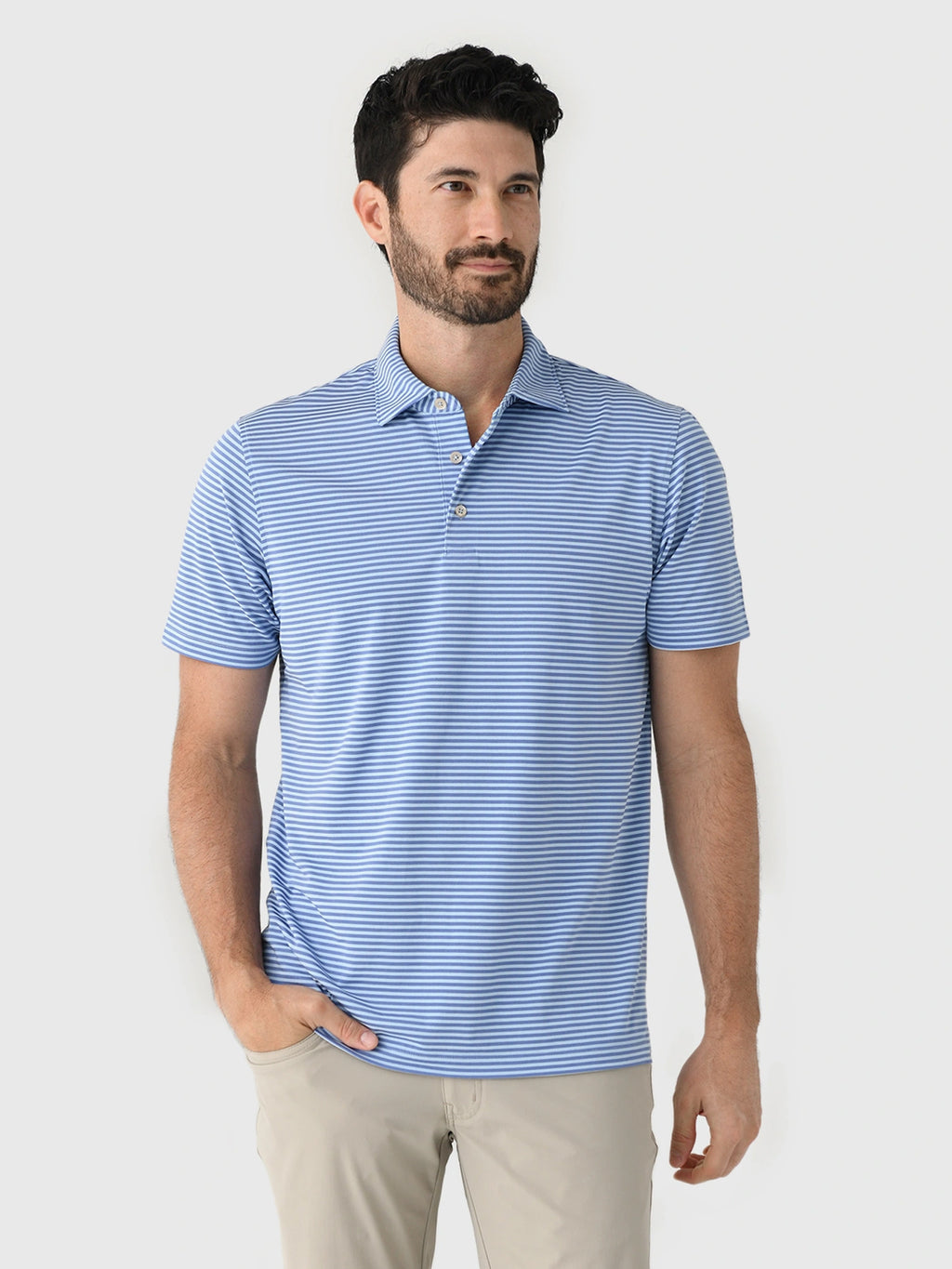 Sun Day Red Men's Heritage Pioneer Stripe Polo - Saint Bernard