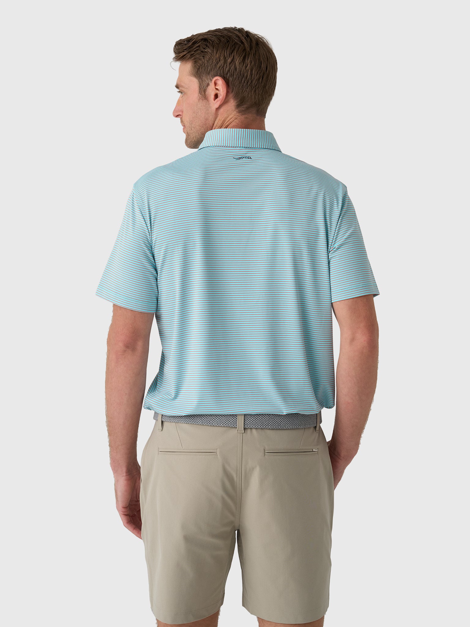 Sun Day Red Men's Refined Cypress Stripe Polo - Saint Bernard