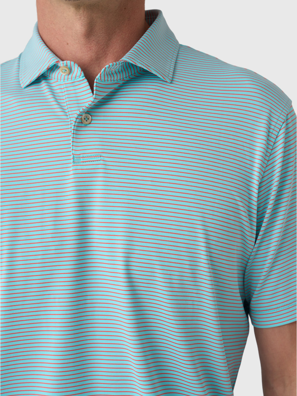 Sun Day Red Men's Refined Cypress Stripe Polo - Saint Bernard